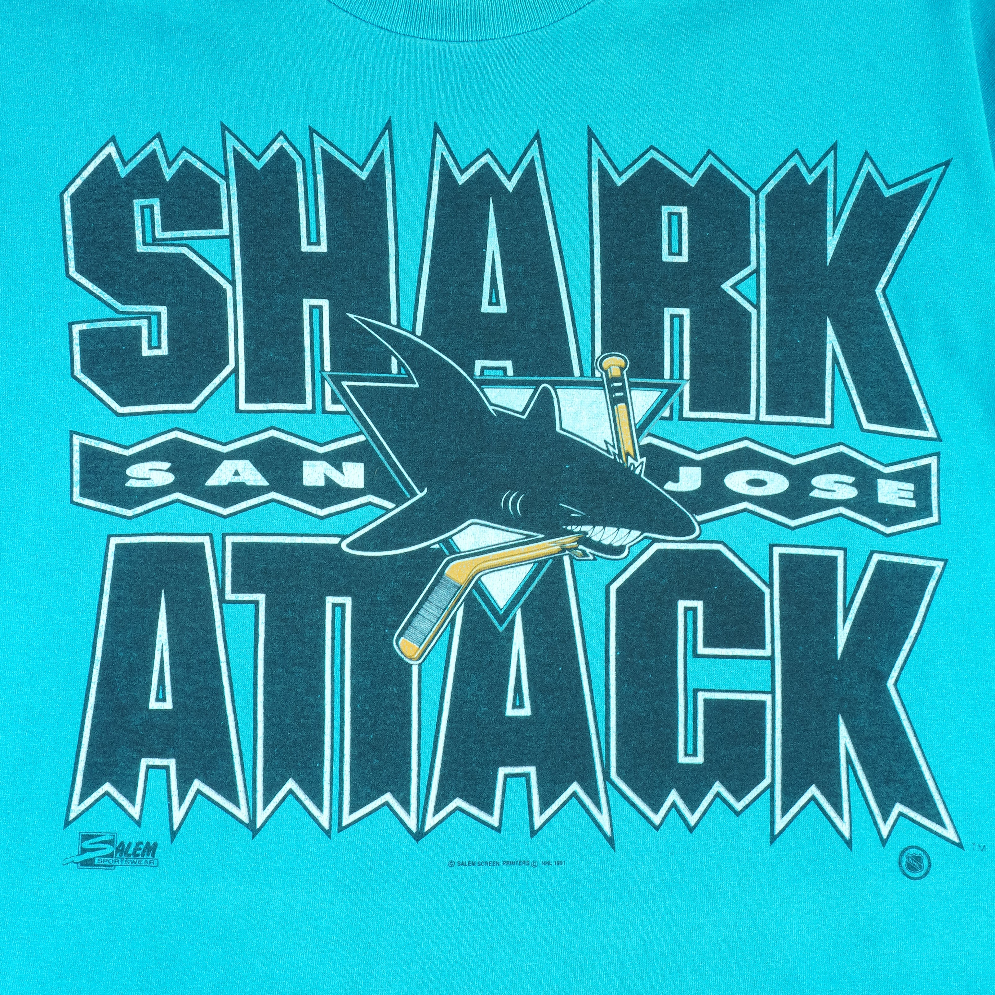 NHL (Salem) - San Jose Sharks Attack T-Shirt 1991 X-Large - Image 3