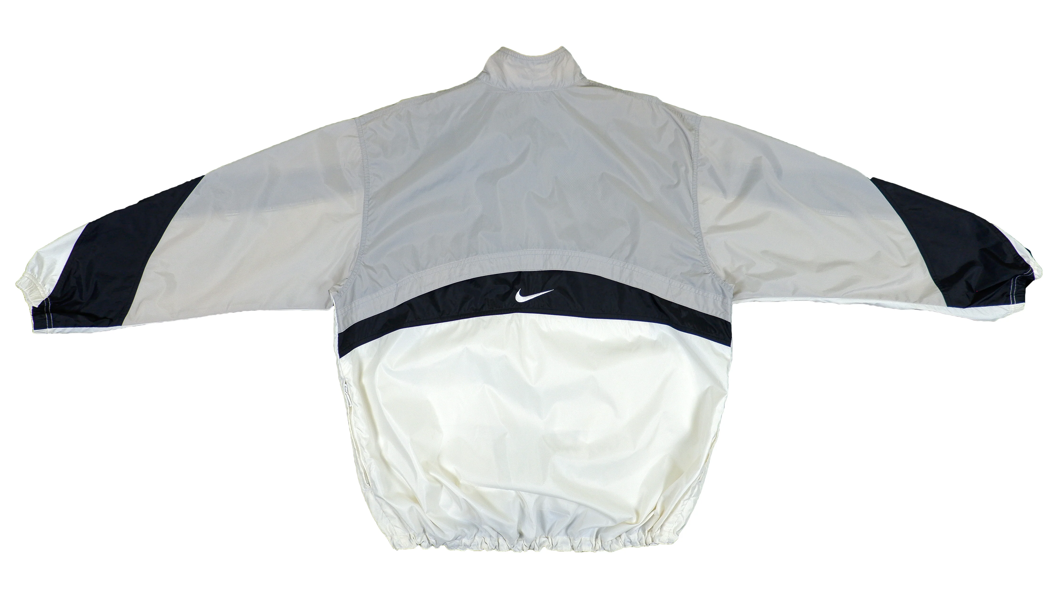 Nike - Black & White 1/4 Zip Windbreaker 1990s Large - Image 2