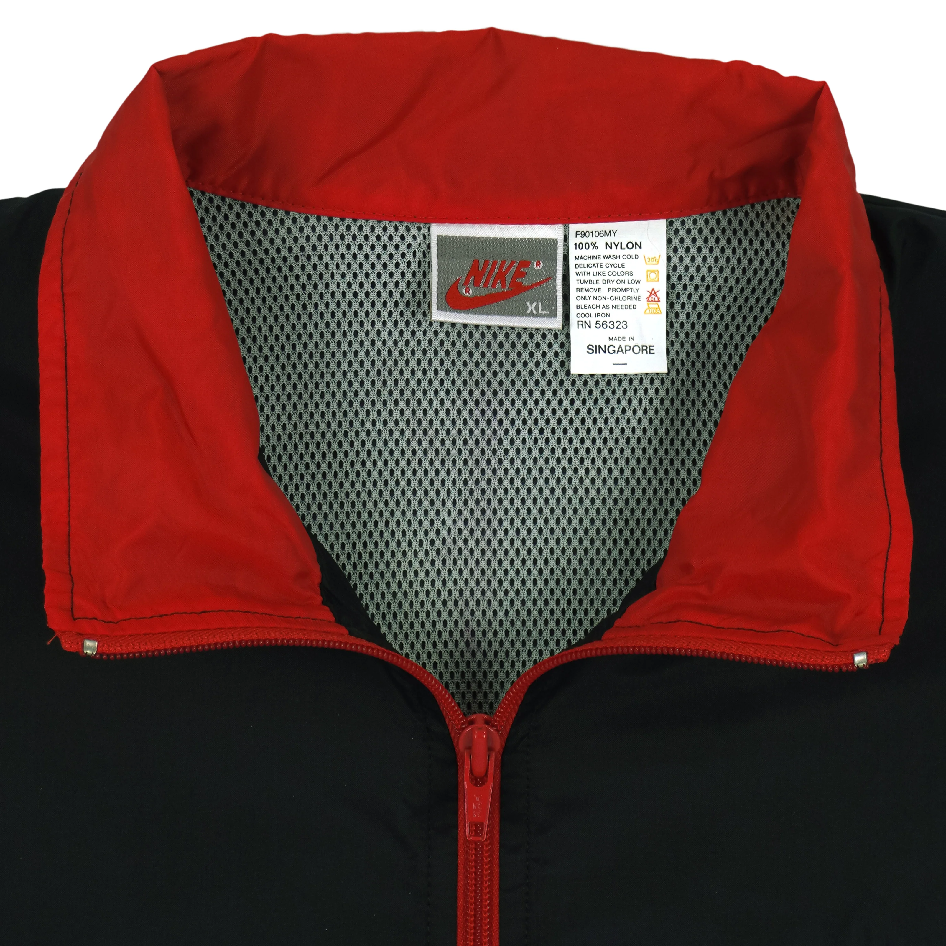 Nike - Black & White With Red 1/4 Zip Pullover Windbreaker 1990s X-Large - Image 5