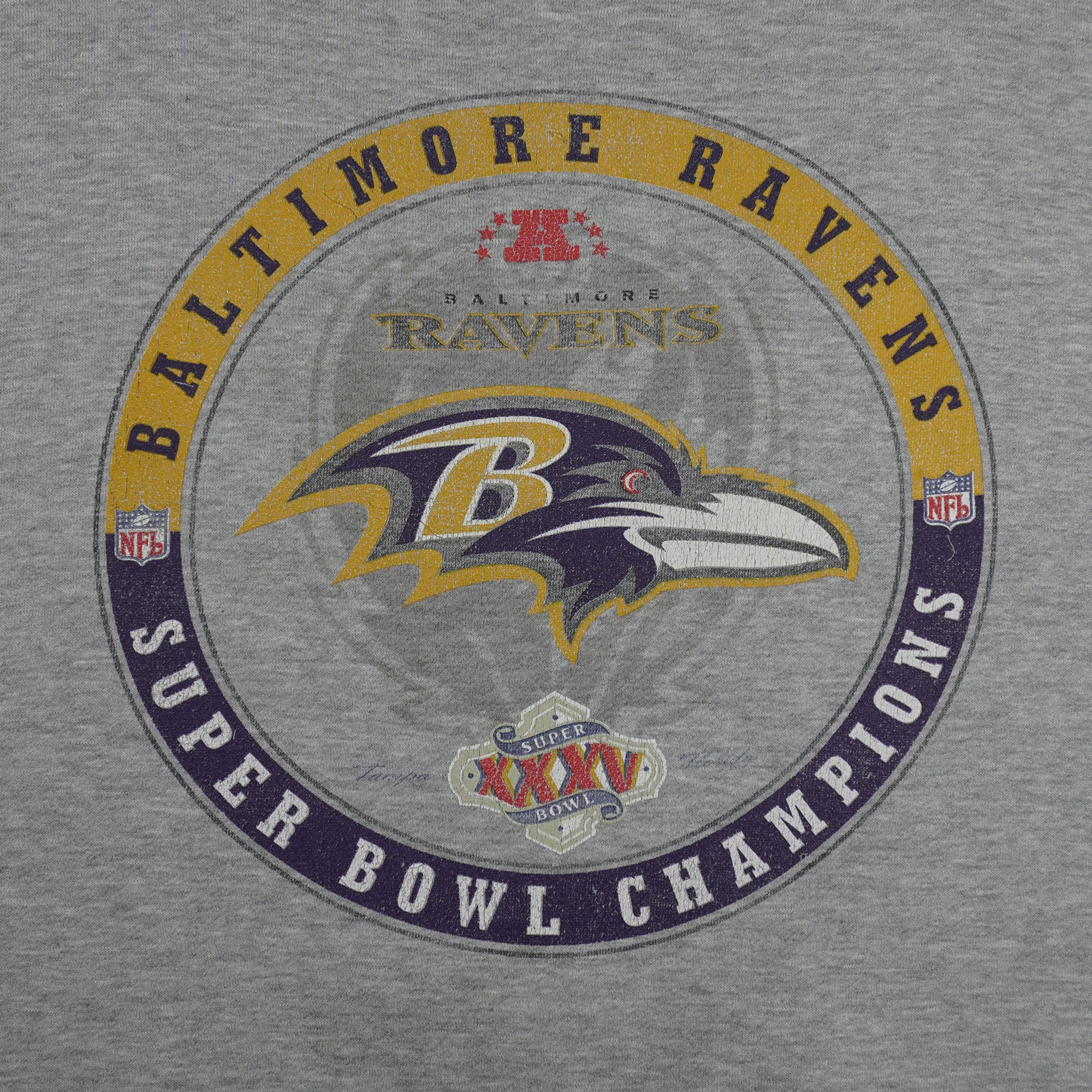 Nike - NFL Baltimore Ravens, Super Bowl XXXV Champions Crew Neck Sweatshirt 1990s Large - Image 3