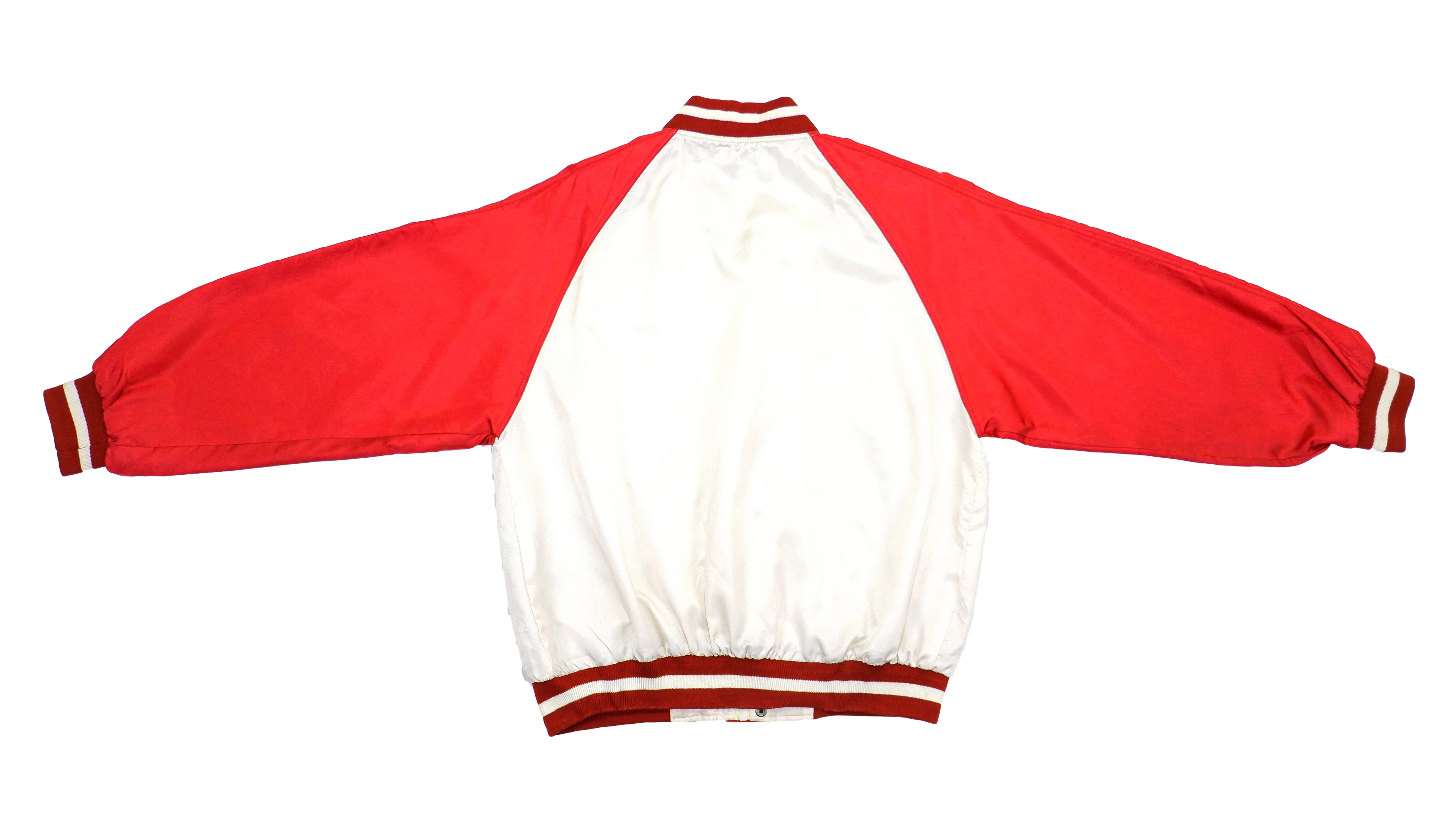 Playboy - White & Red Satin Bomber Jacket 1990s Medium - Image 2