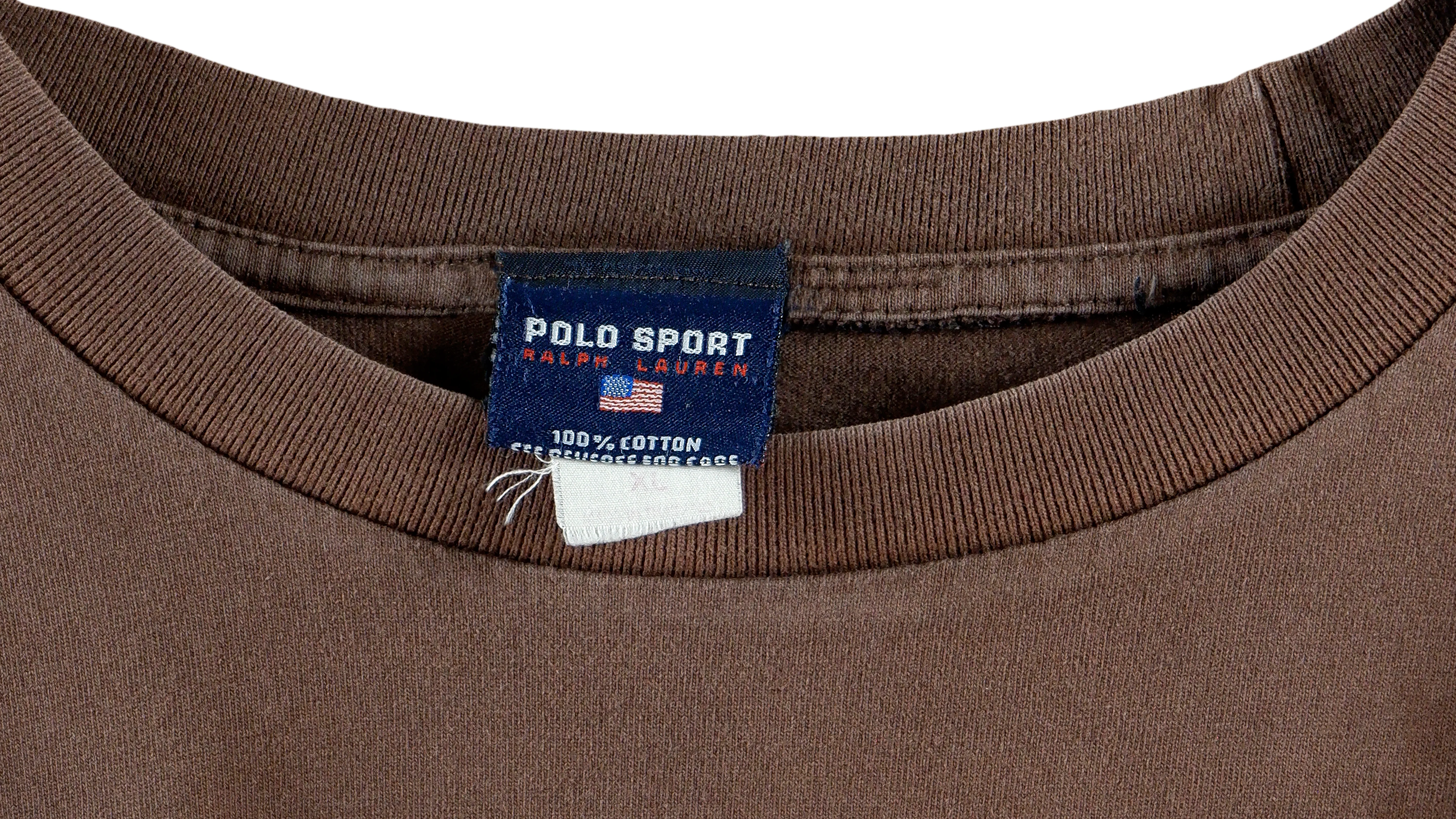 Ralph Lauren (Polo) - Brown Polo Sport Spell-Out T-Shirt 1990s X-Large - Image 3