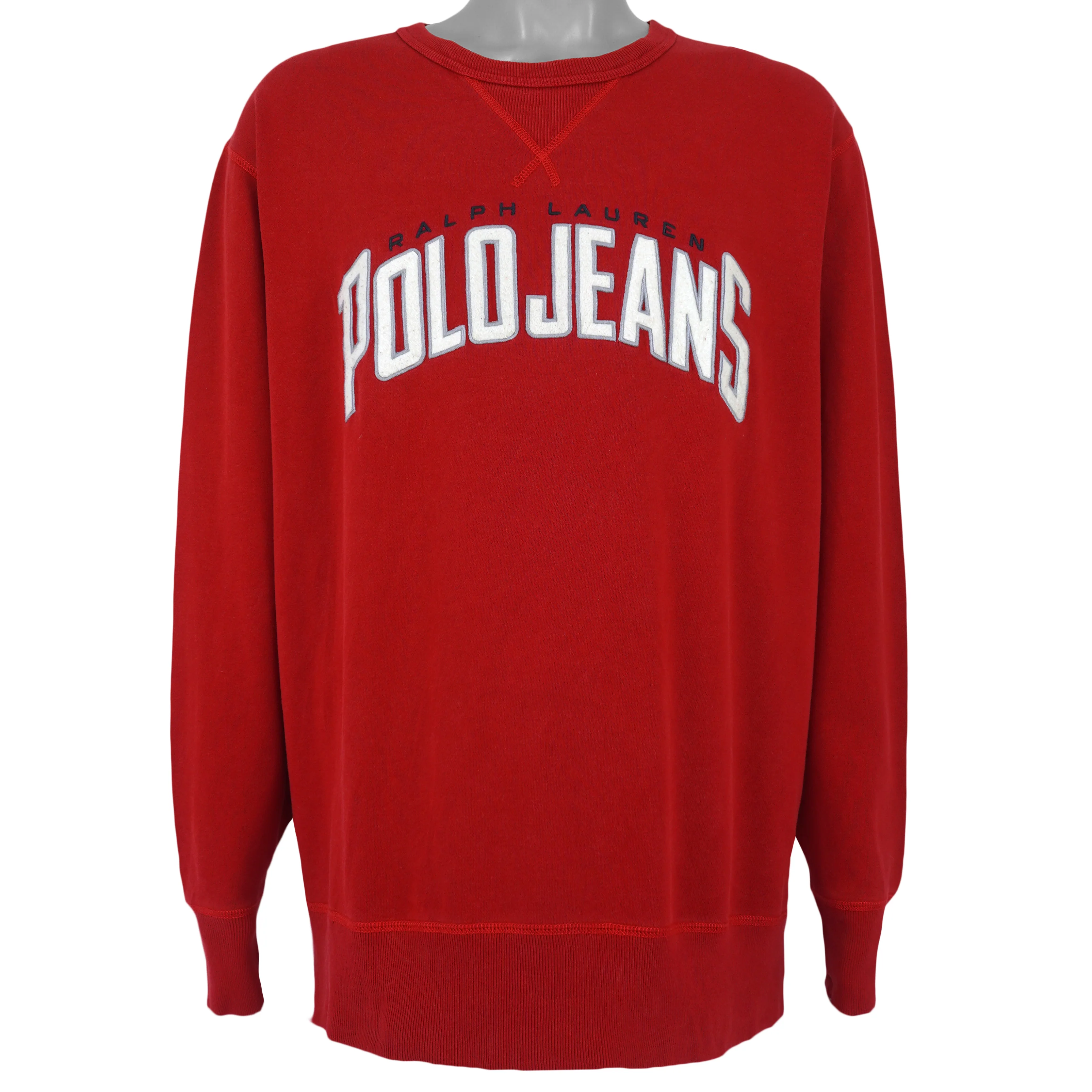 Ralph Lauren (Polo) - Polo Jeans Embroidered Crew Neck Sweatshirt 1990s Large