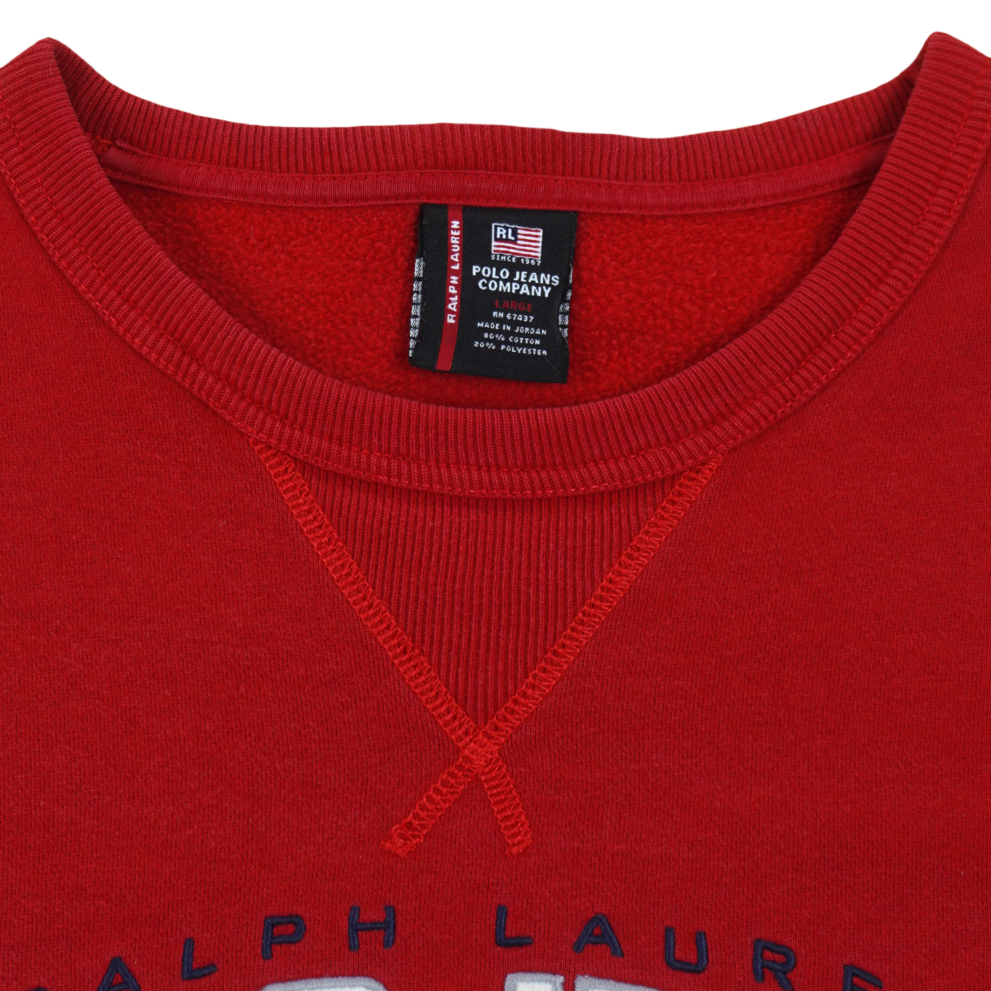 Ralph Lauren (Polo) - Polo Jeans Embroidered Crew Neck Sweatshirt 1990s Large - Image 5