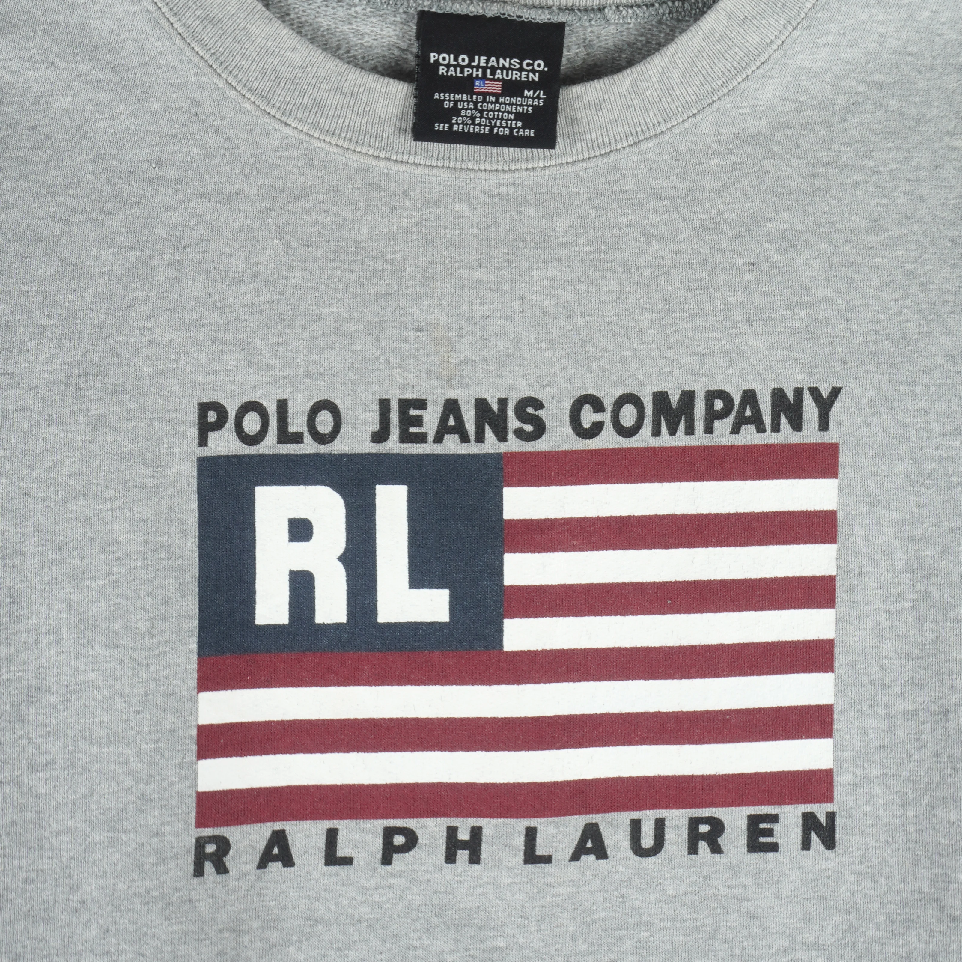 Ralph Lauren (Polo) - USA Flag Crew Neck Sweatshirt 1990 Large - Image 3