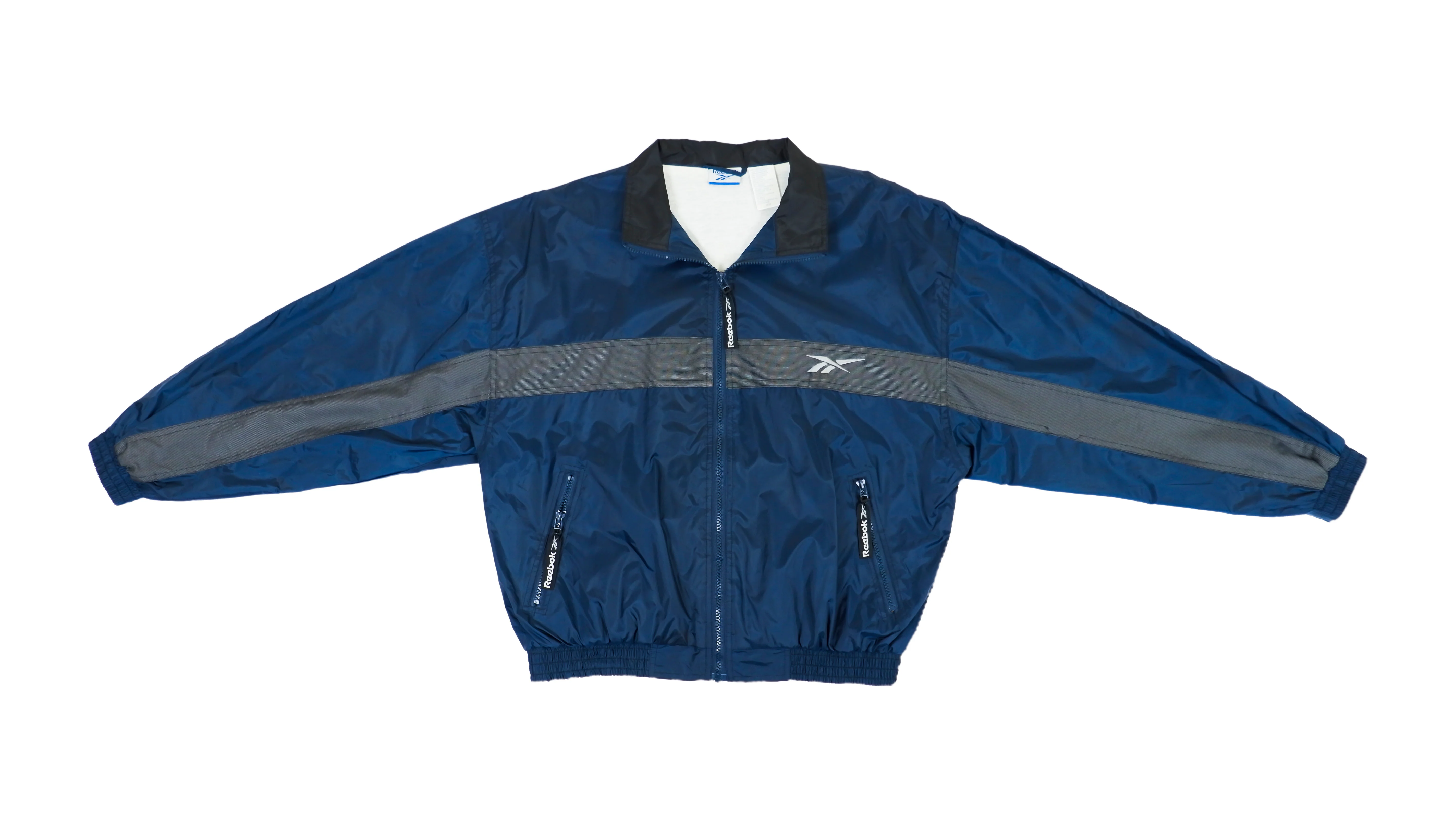 Reebok - Dark Blue Windbreaker 1990s Medium