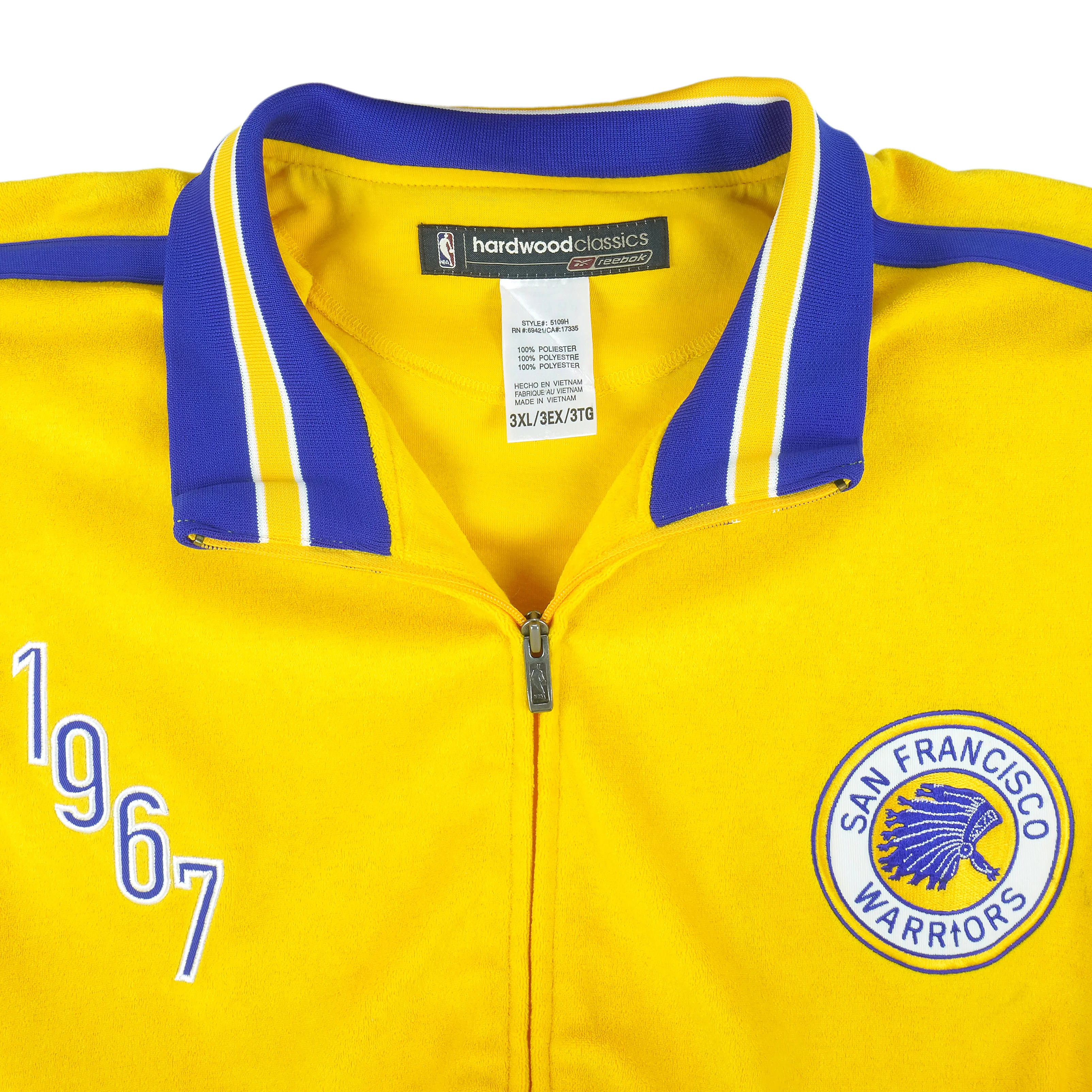 Reebok - Golden State Warriors 1967 Hardwood Classics Track Jacket 3X-Large - Image 4