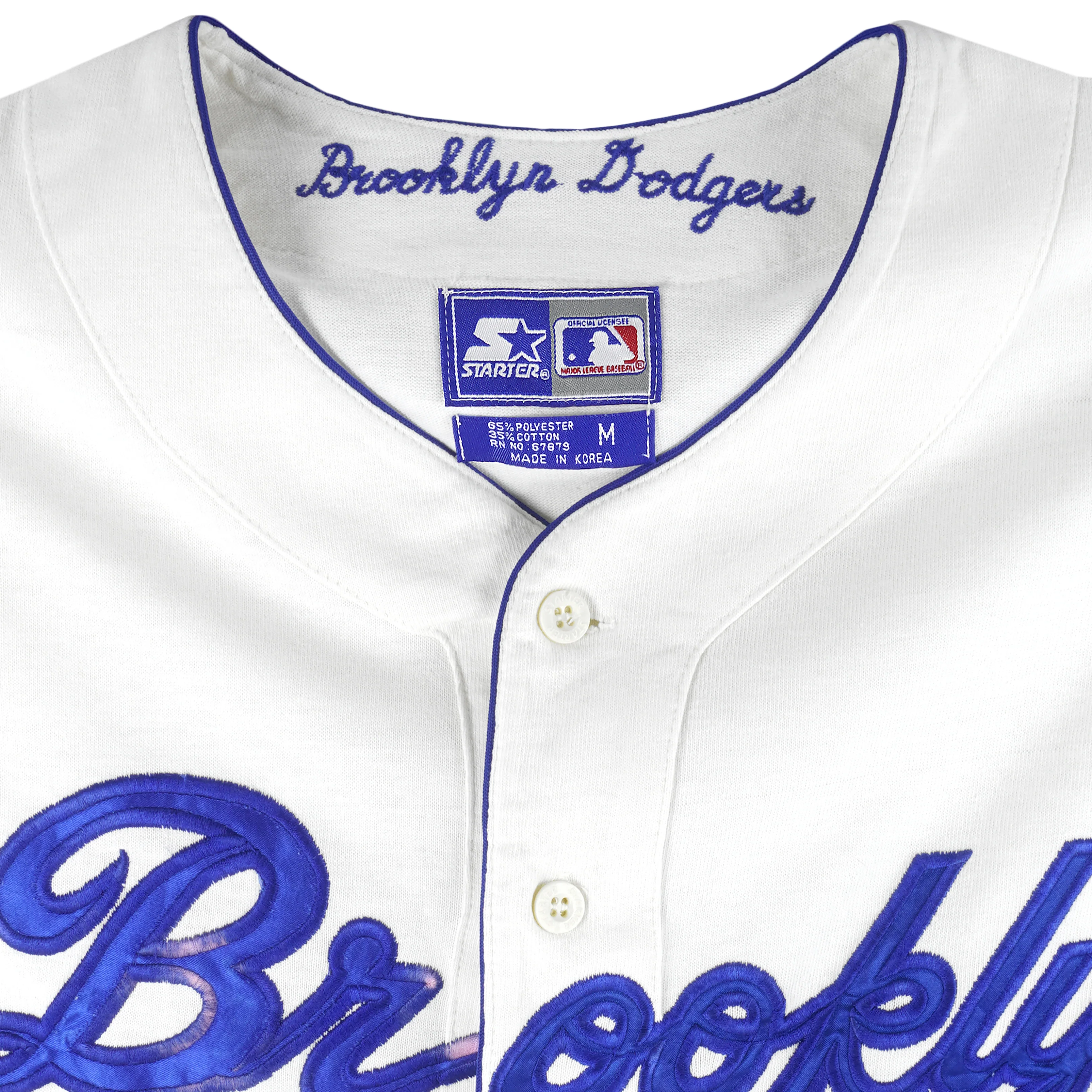 Starter - Brooklyn Dodgers Button-Up Jersey 1990s Large - Image 4