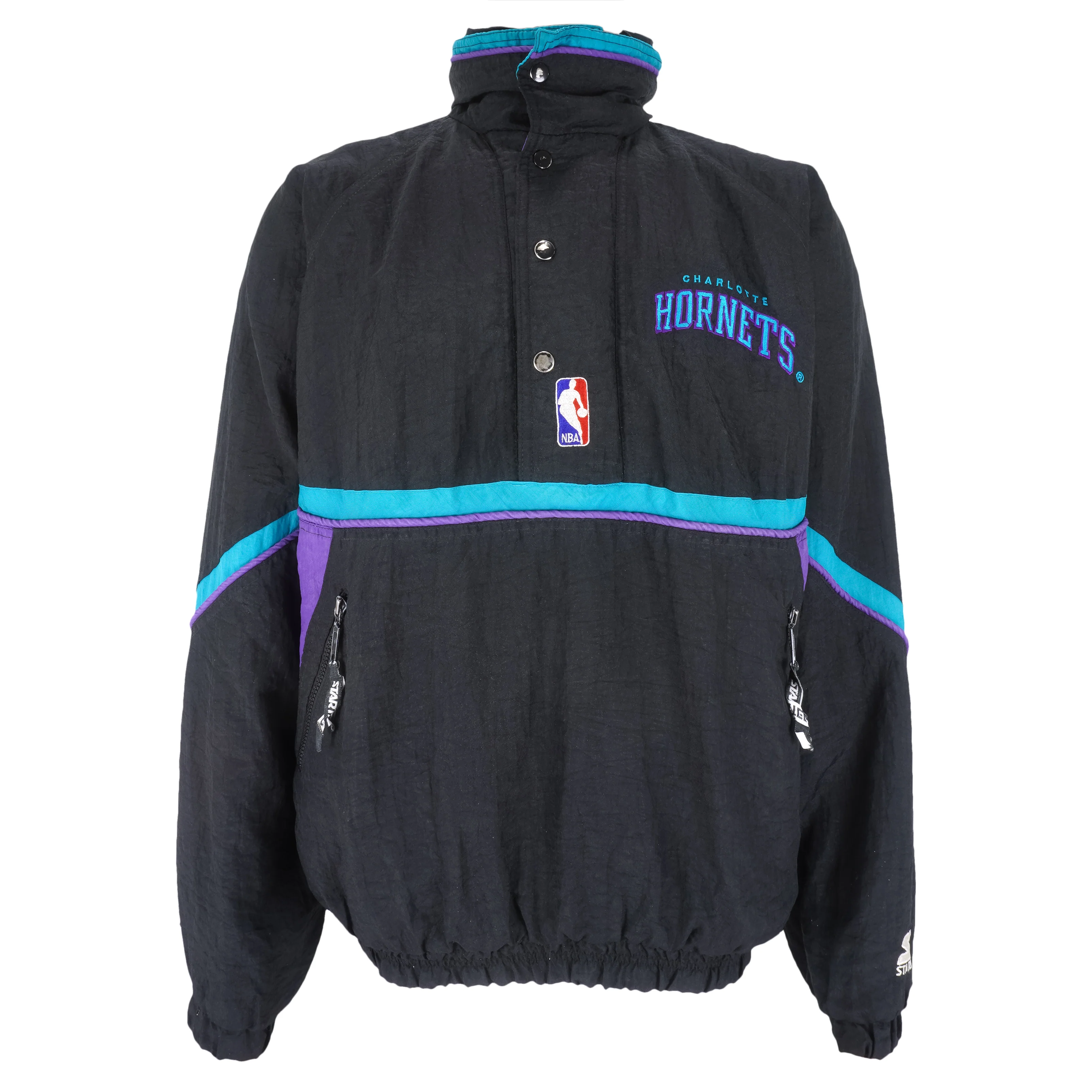 Starter - Charlotte Hornets 1/2 Zip Jacket 1990s Medium - Image 2