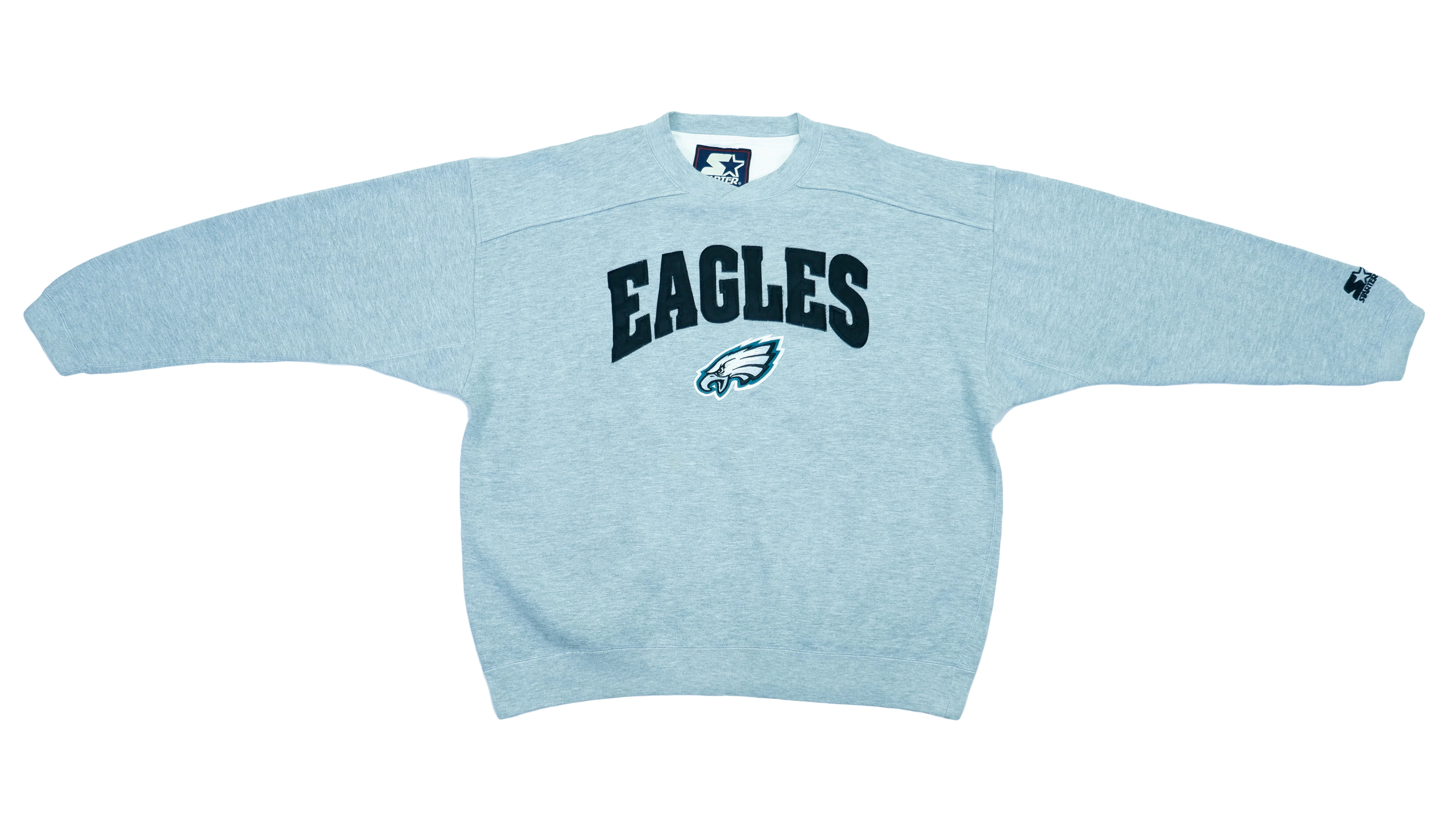 Starter - Grey Philadelphia Eagles Crew Neck Sweatshirt 1990s XX-Large