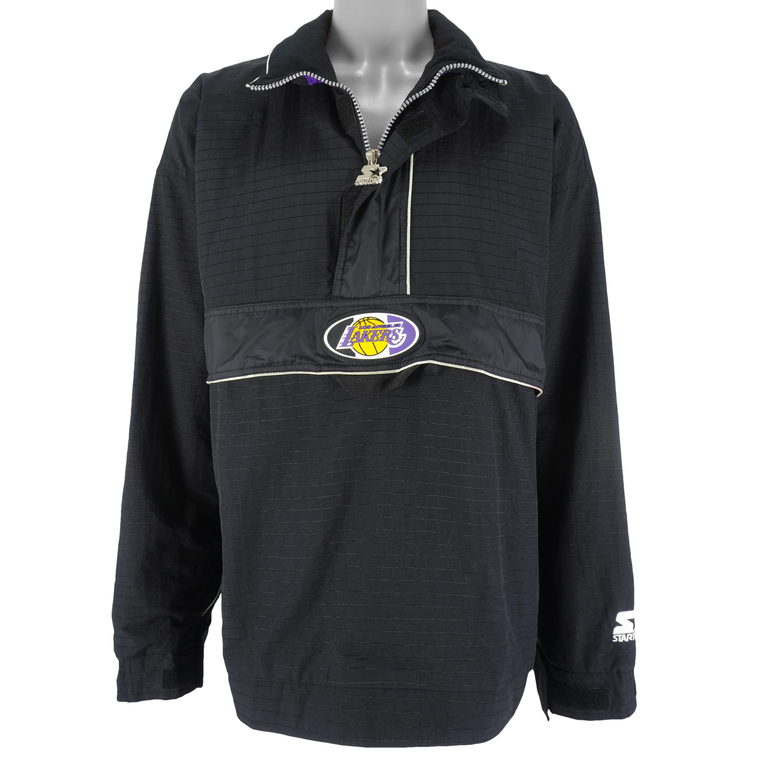 Starter - Los Angeles Lakers 1/2 Zip Pullover Jacket 1990s X-Large - Image 3
