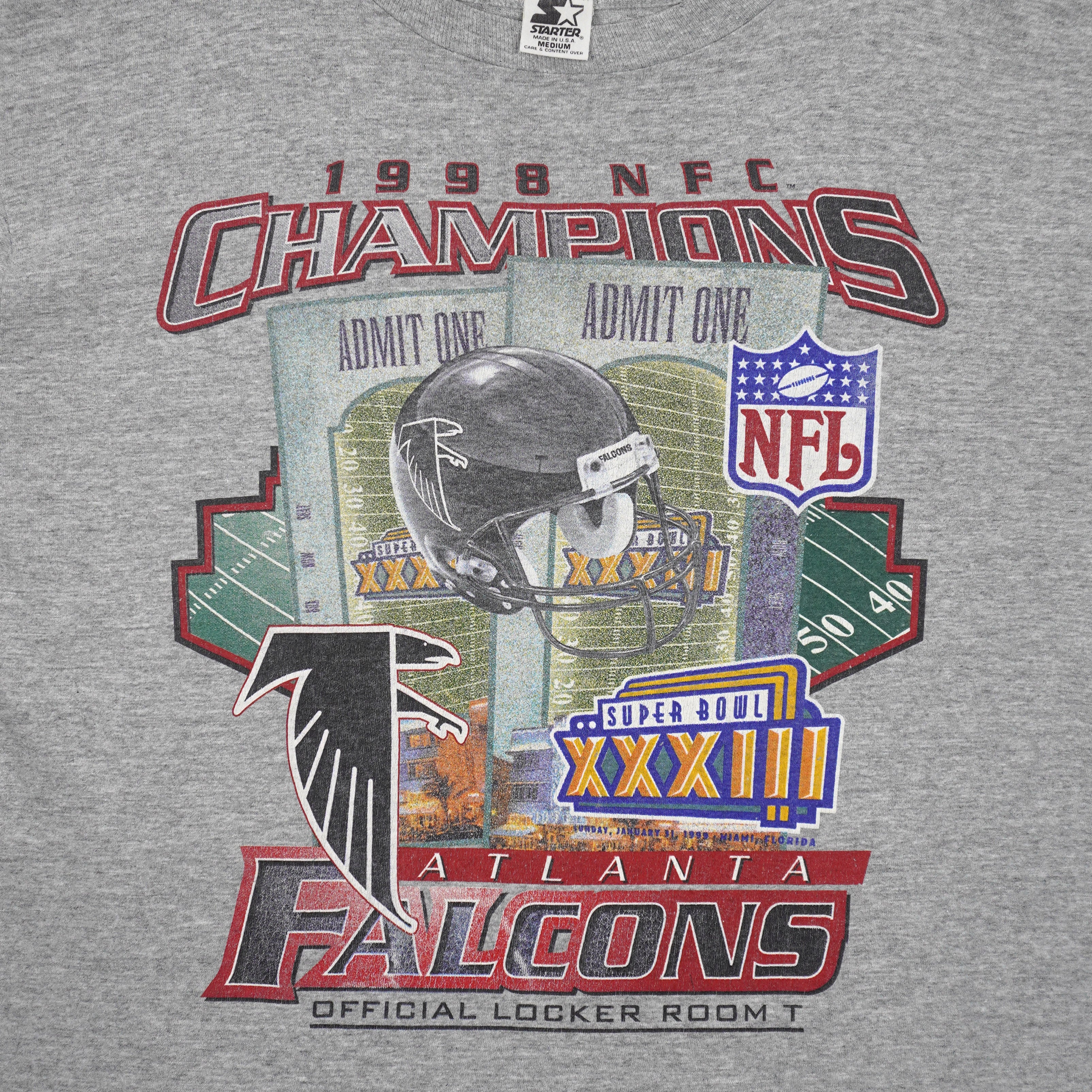 Starter (NFL) - Atlanta Falcons Super Bowl XXXIII Champions T-Shirt 1998 Medium - Image 3