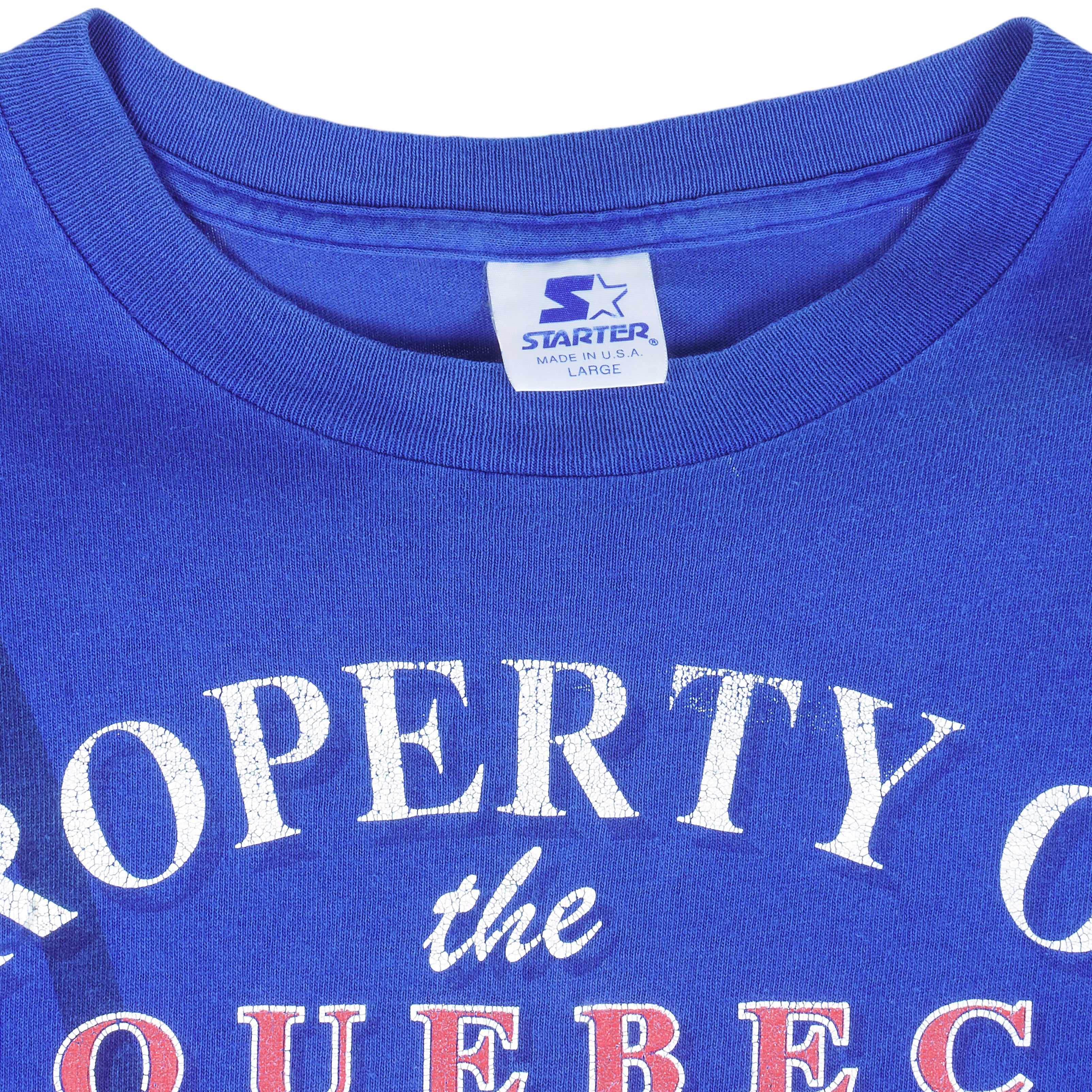 Starter (NHL) - Quebec Nordiques Single Stitch T-Shirt 1990s Large - Image 4