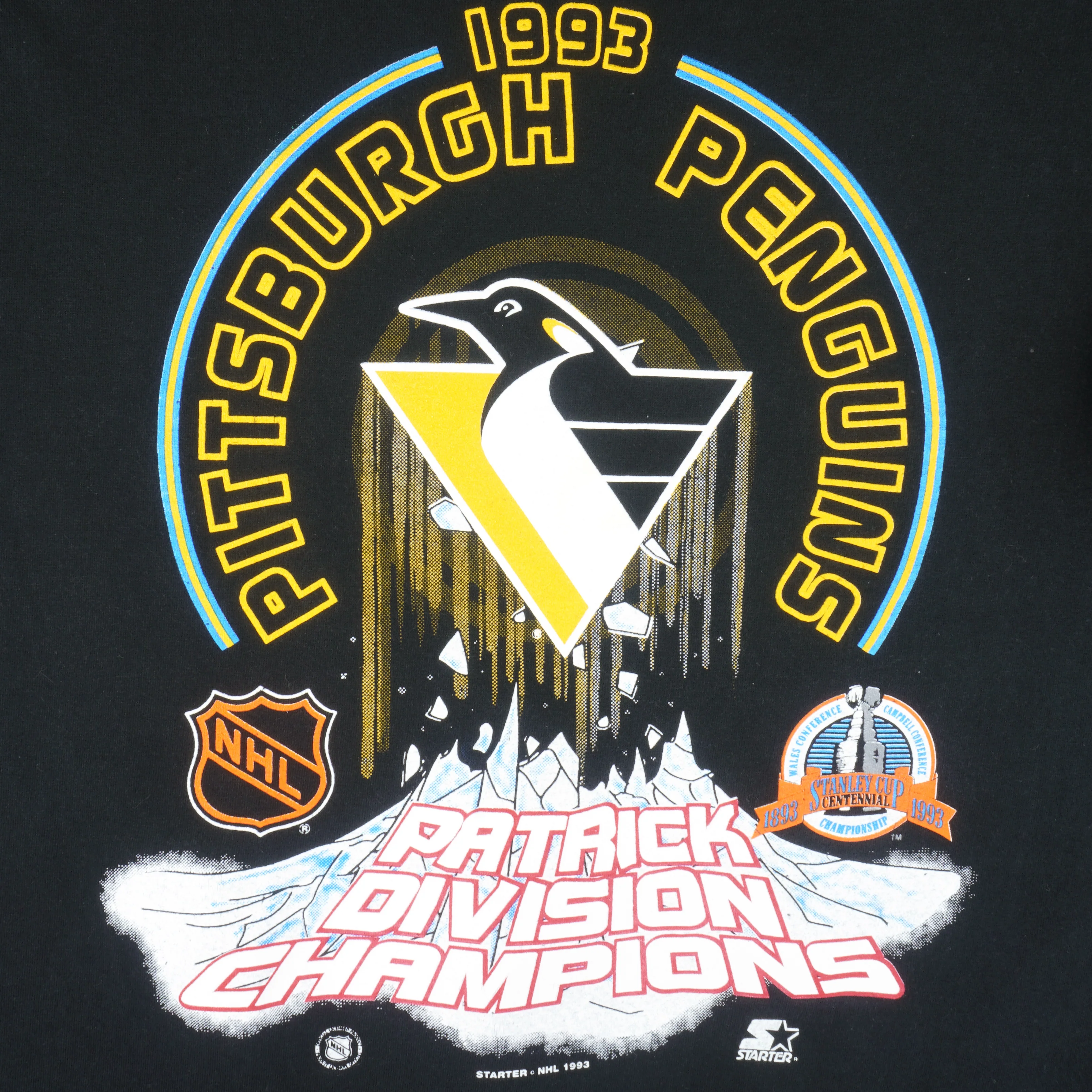 Starter - Pittsburgh Penguins Patrick Division Champs T-Shirt 1993 X-Large - Image 3