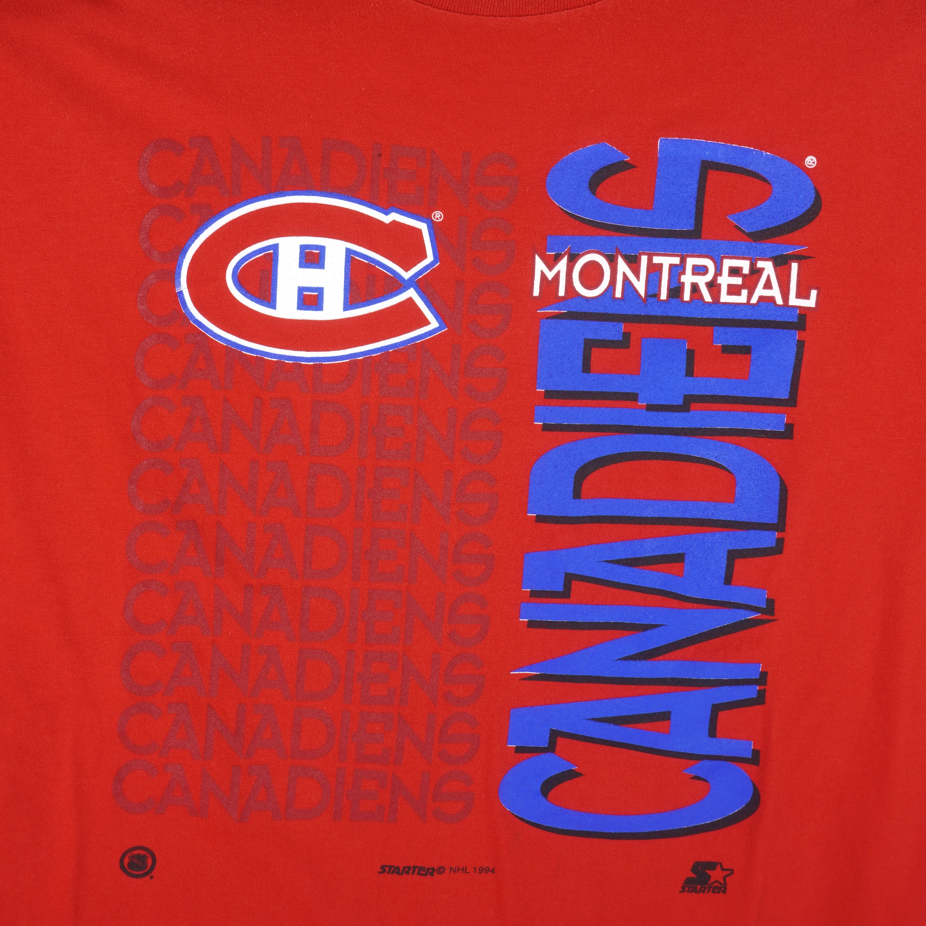 Starter - Red Montreal Canadiens Single Stitch T-Shirt 1994 X-Large - Image 3