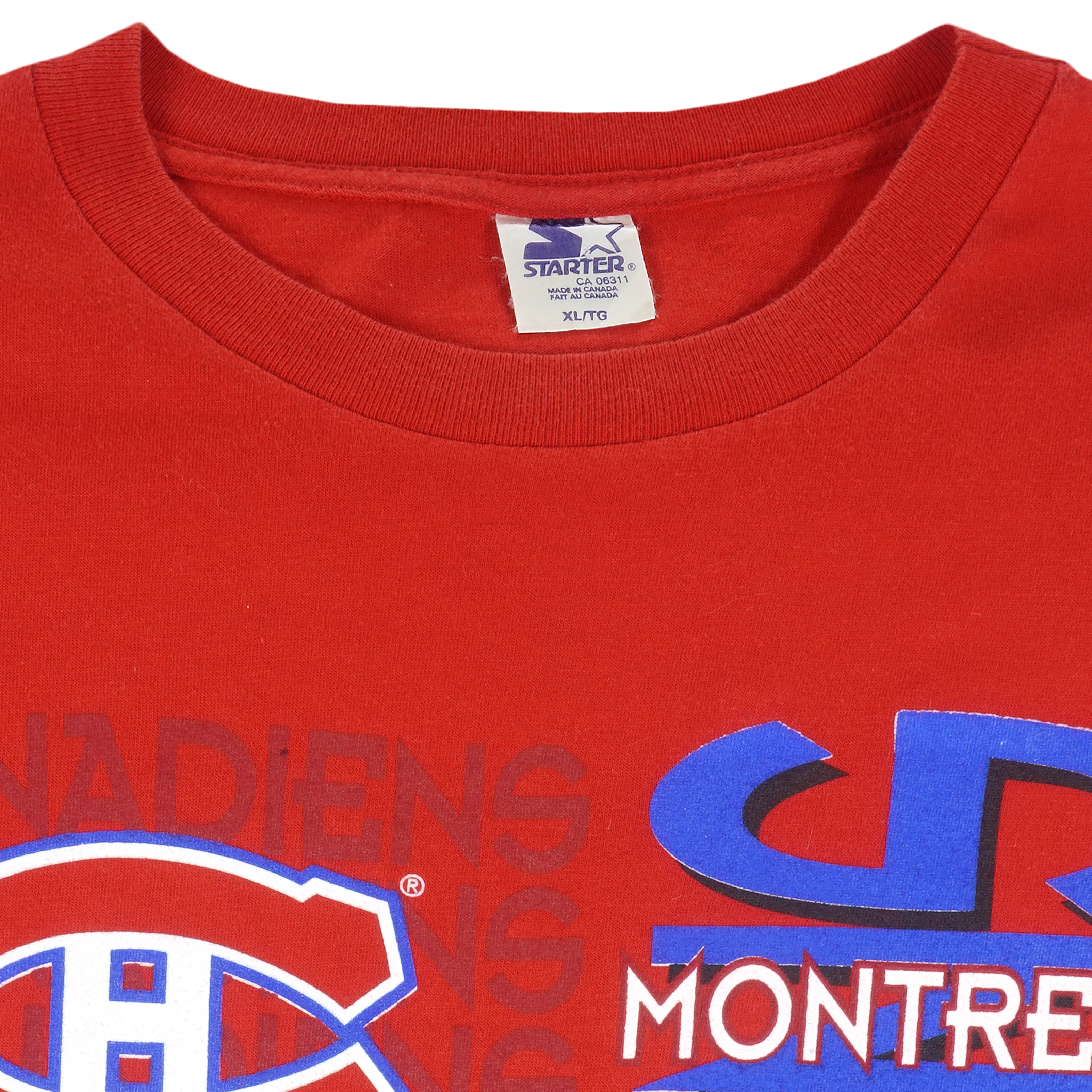 Starter - Red Montreal Canadiens Single Stitch T-Shirt 1994 X-Large - Image 4