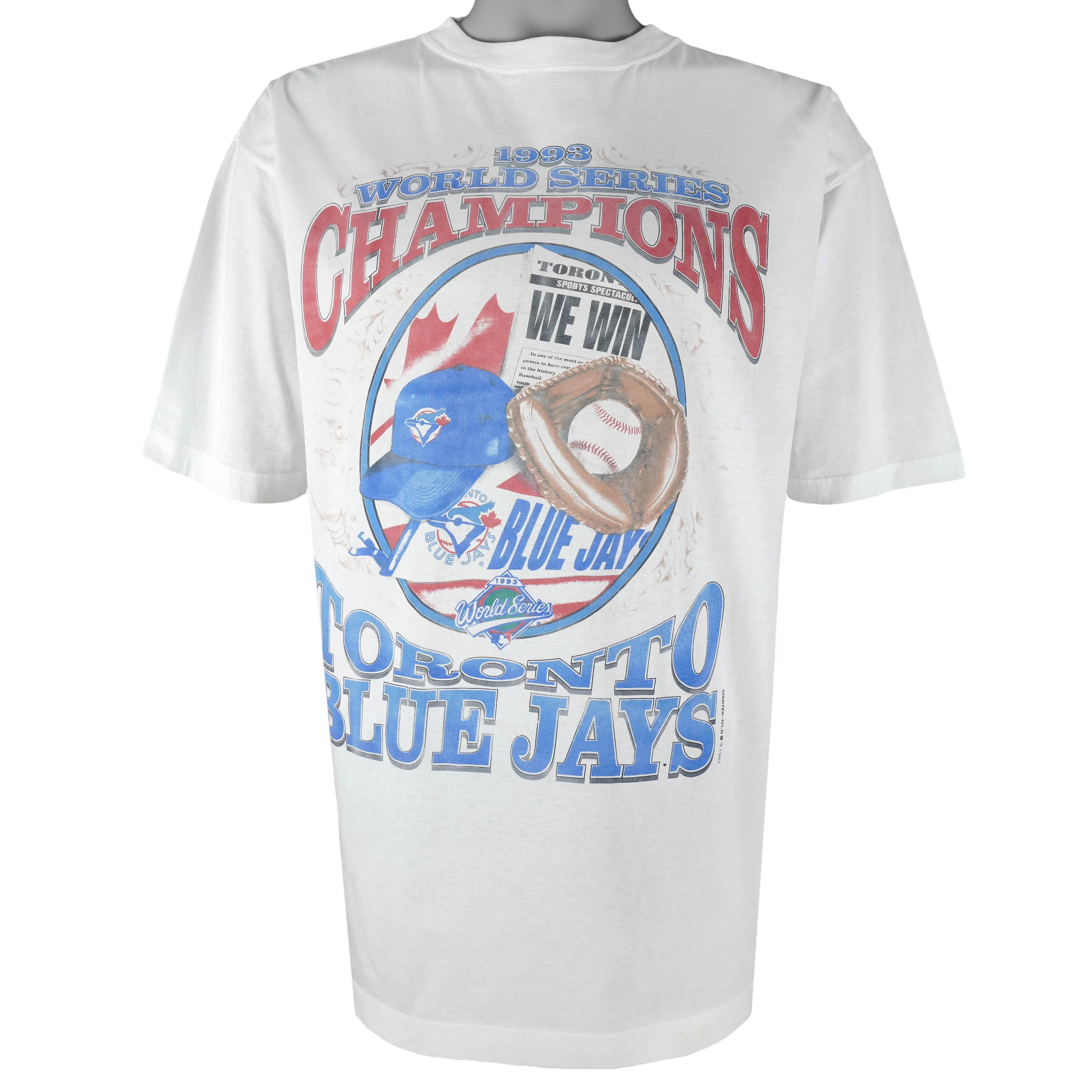 Starter - Toronto Blue Jays We Win World Series Champs T-Shirt 1993 Large