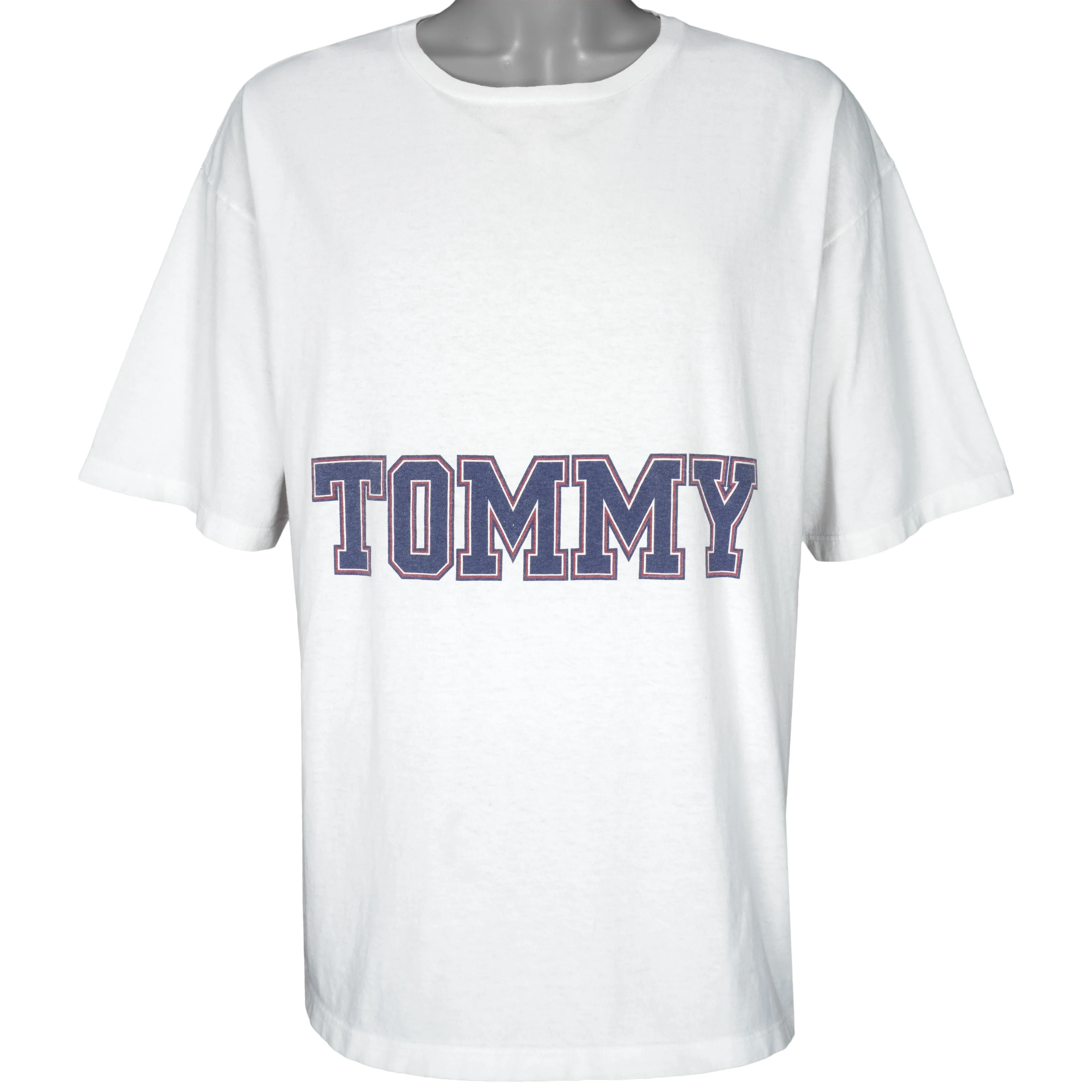 Tommy Hilfiger - White Spell-Out Front & Back T-Shirt 1990s X-Large