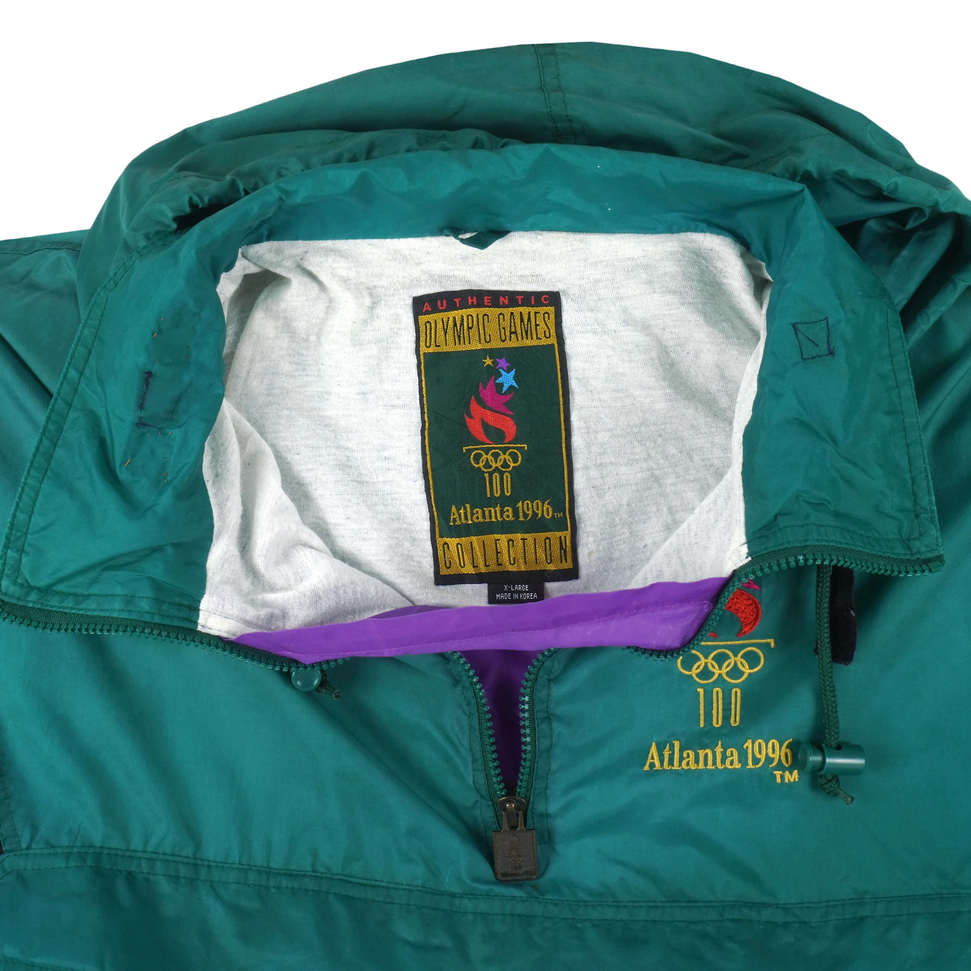Vintage - Atlanta Olympics Hooded Windbreaker 1996 X-Large - Image 4