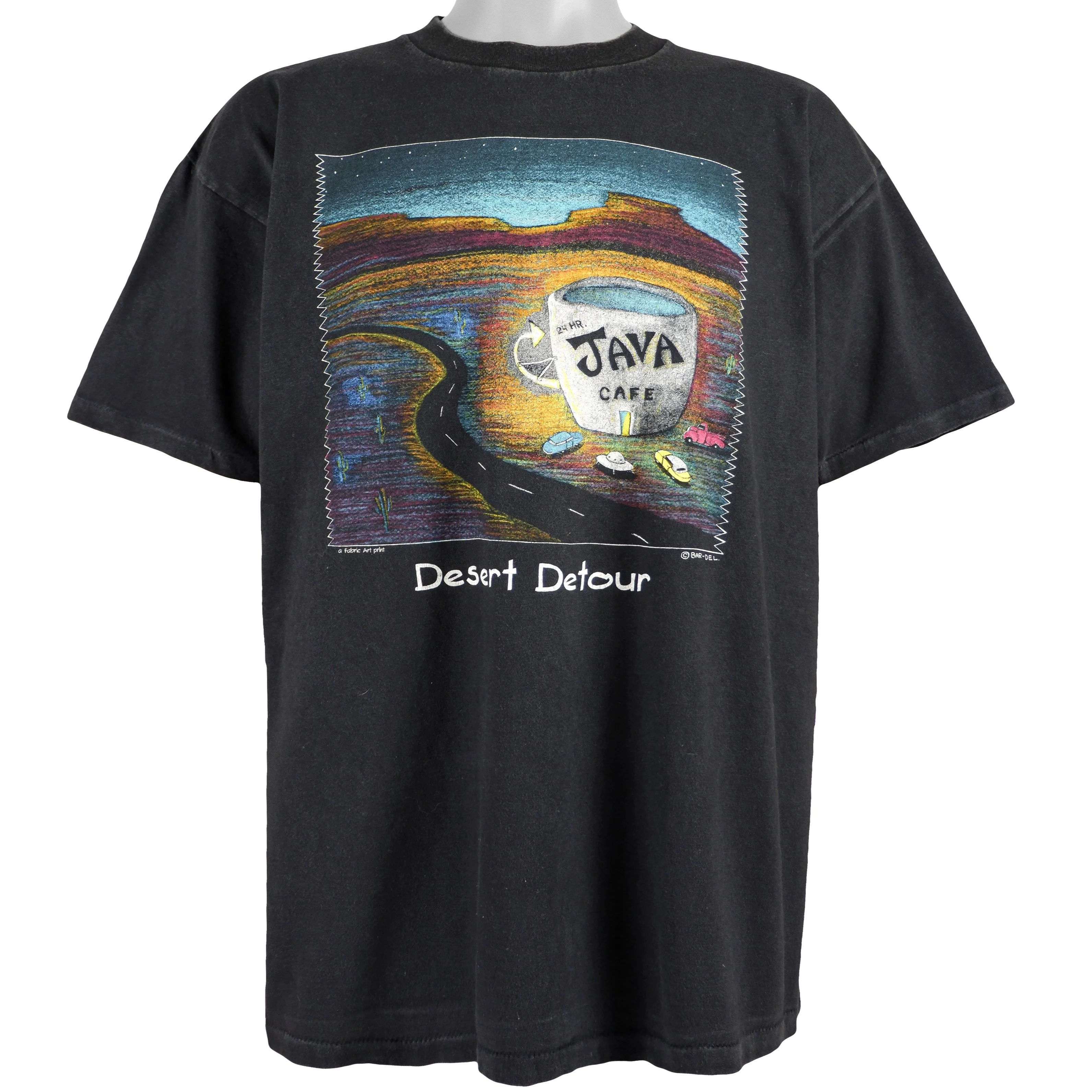 Vintage (Fabric Art)  - Black Desert Detour T-Shirt 1990s X-Large