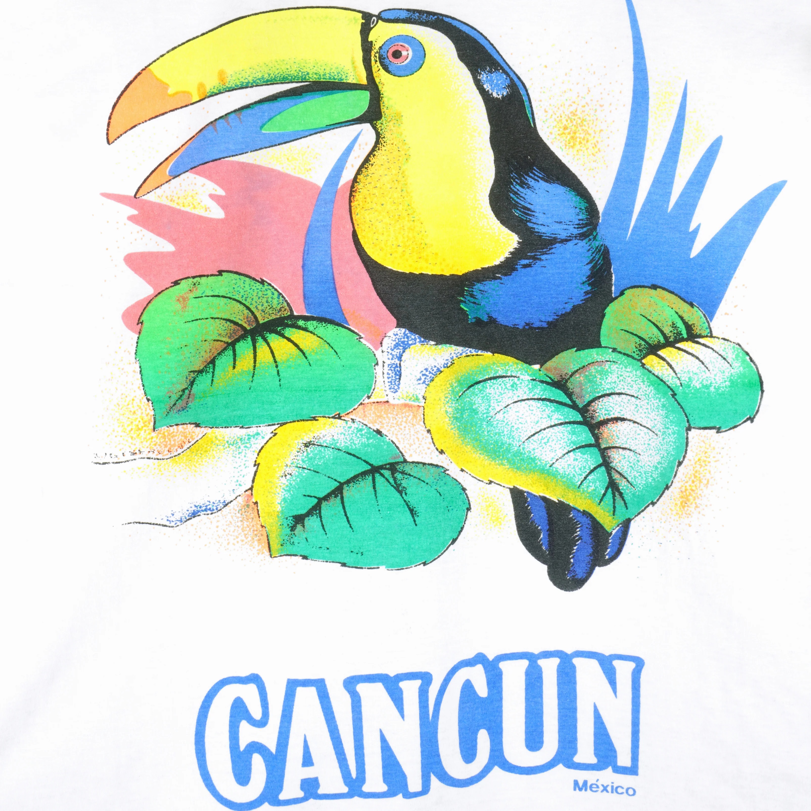 Vintage (Crazy Barman) - Cancun Mexico Toucan Sleeveless Shirt 1990s Large - Image 3