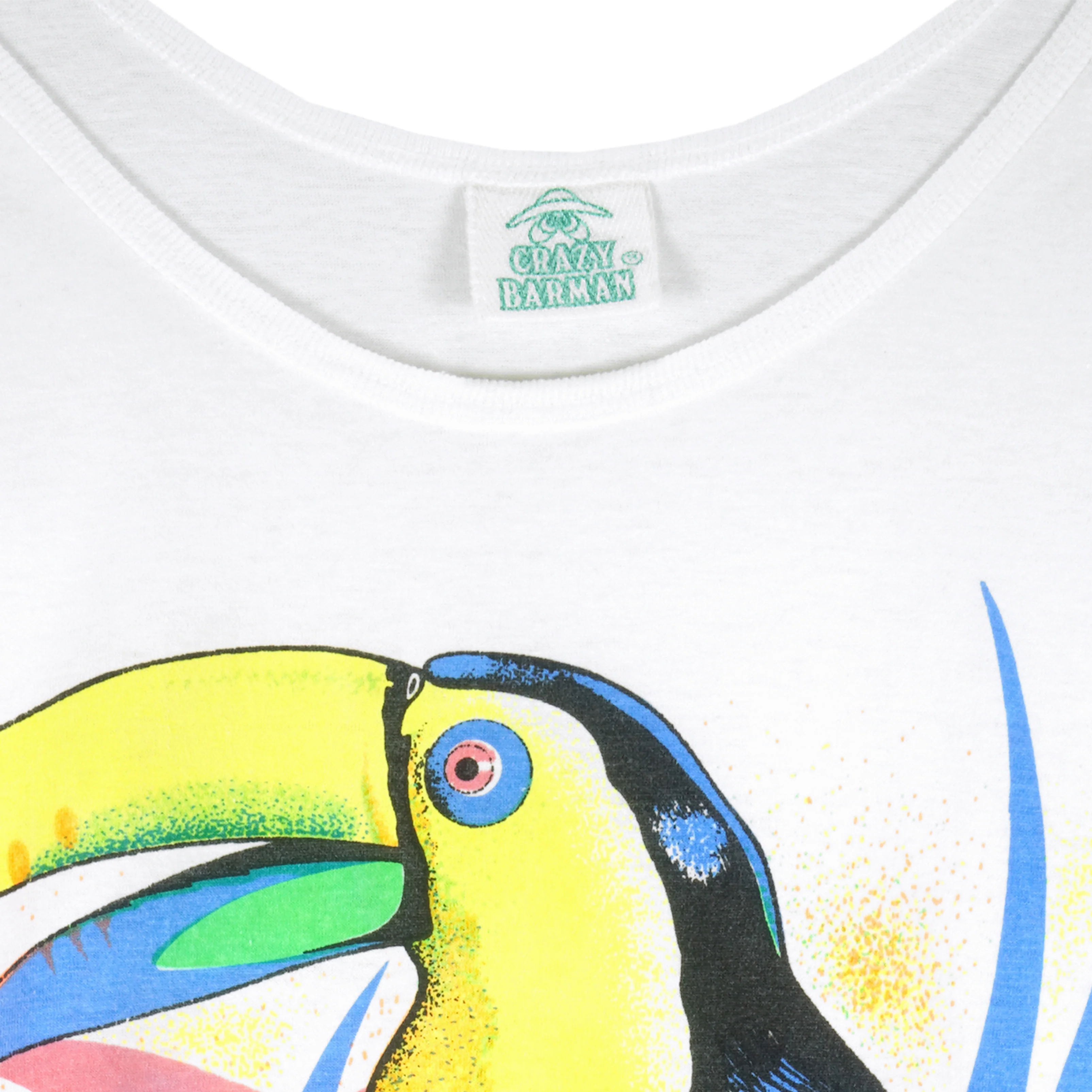 Vintage (Crazy Barman) - Cancun Mexico Toucan Sleeveless Shirt 1990s Large - Image 4