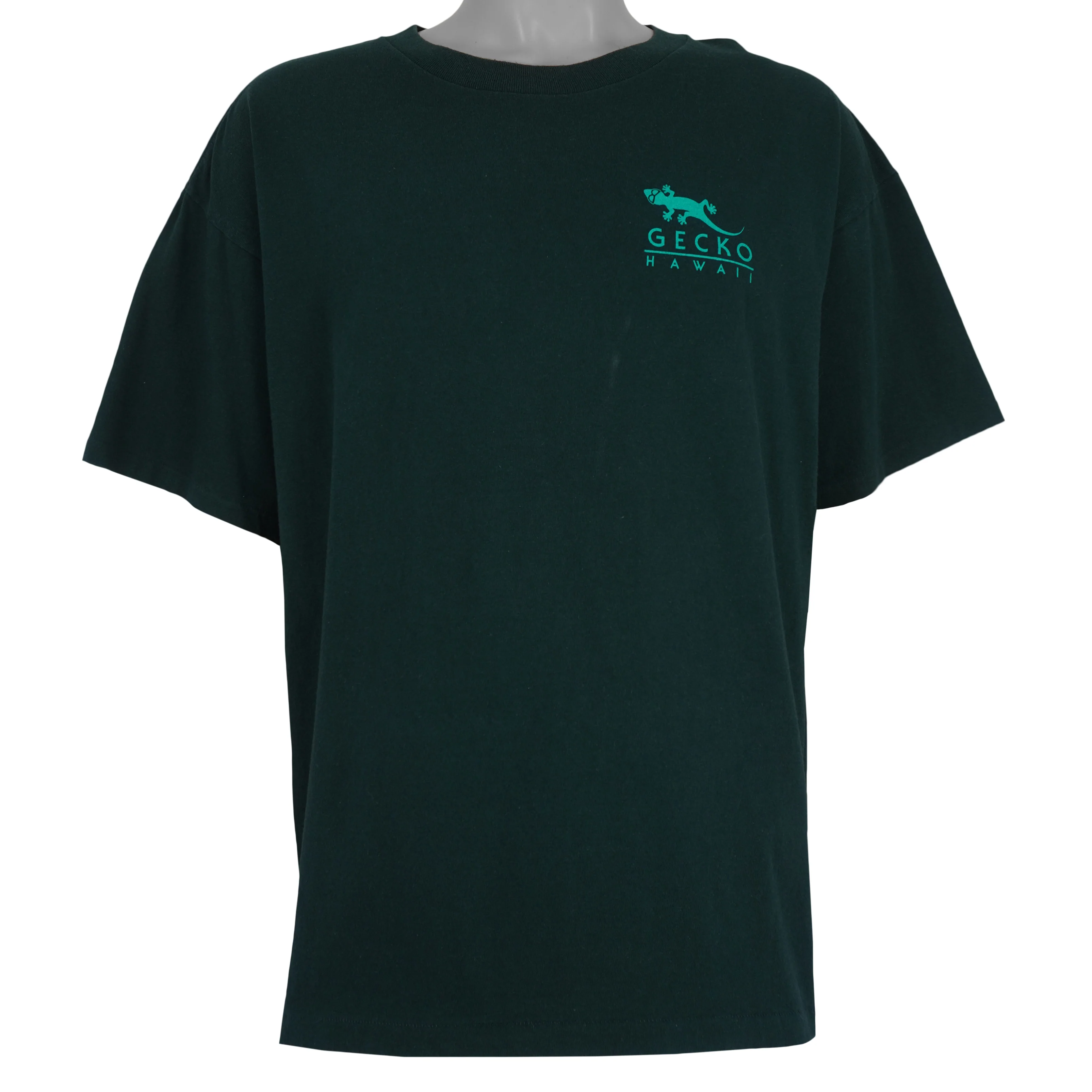 Vintage - Dark Green Gecko Hawaii T-Shirt 1990s X-Large - Image 2