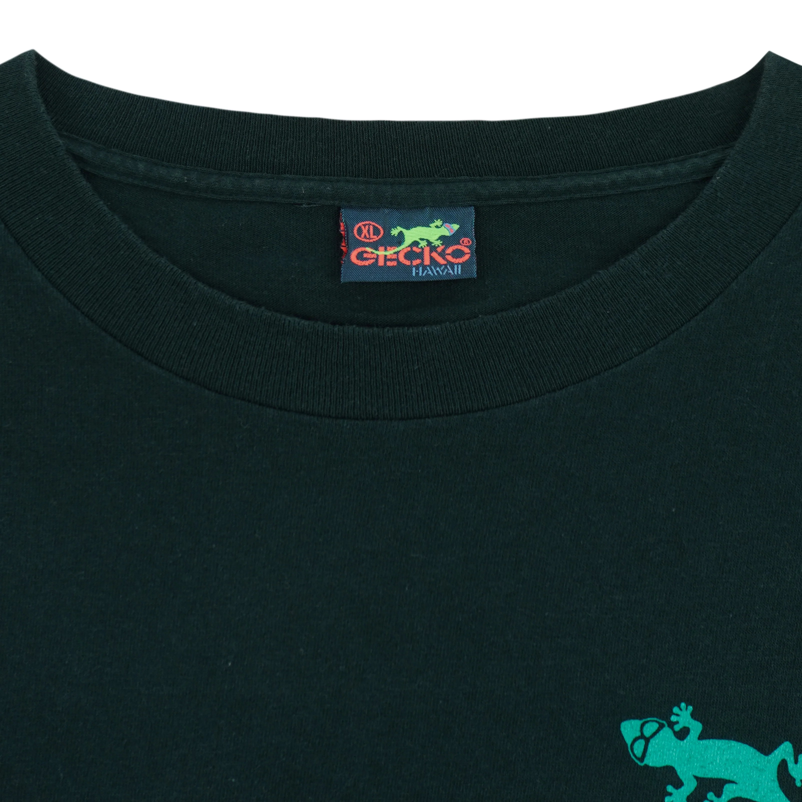 Vintage - Dark Green Gecko Hawaii T-Shirt 1990s X-Large - Image 5