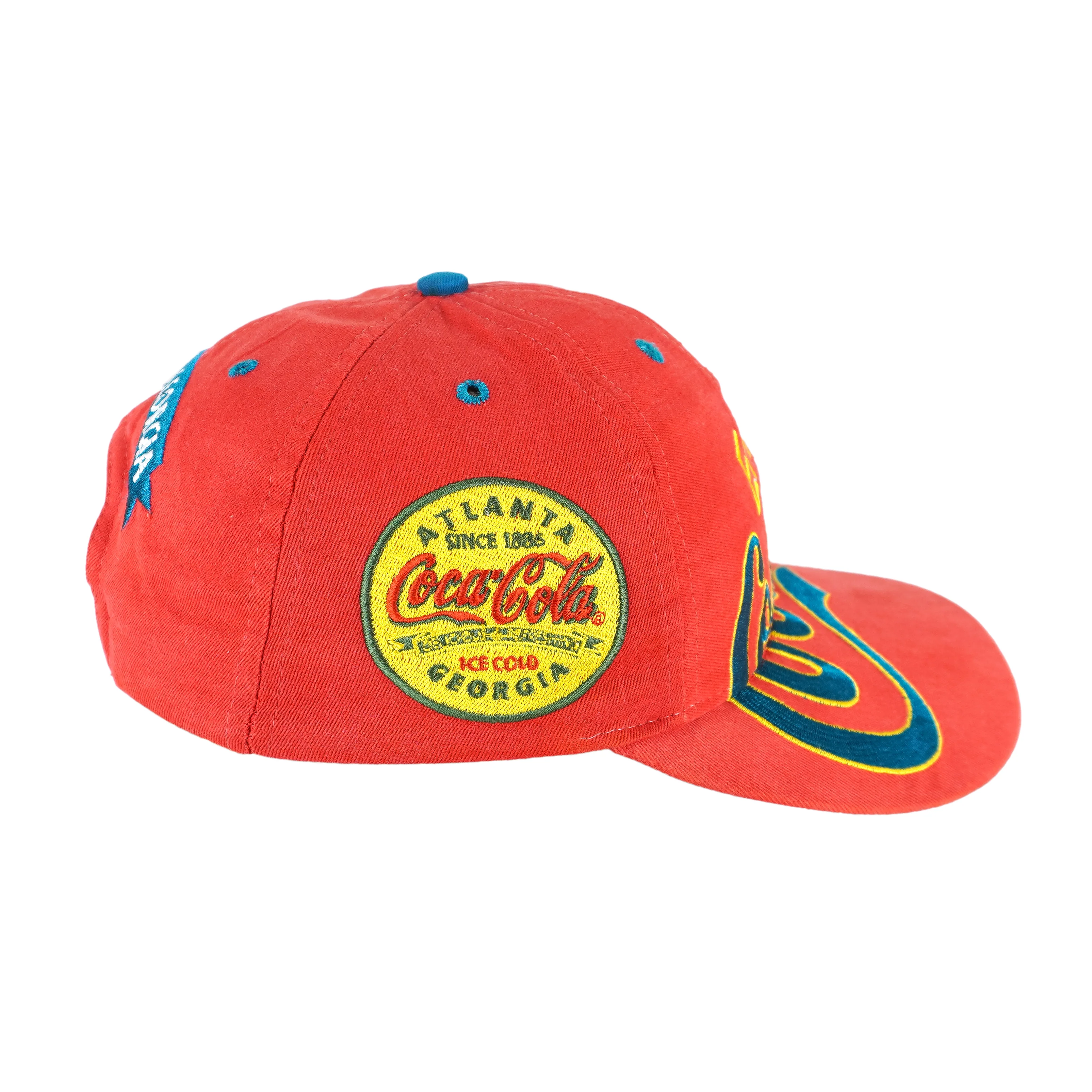 Vintage - Enjoy Coca-Cola Ice Cold Atlanta Embroidered Snapback Hat 1990s OSFA - Image 4