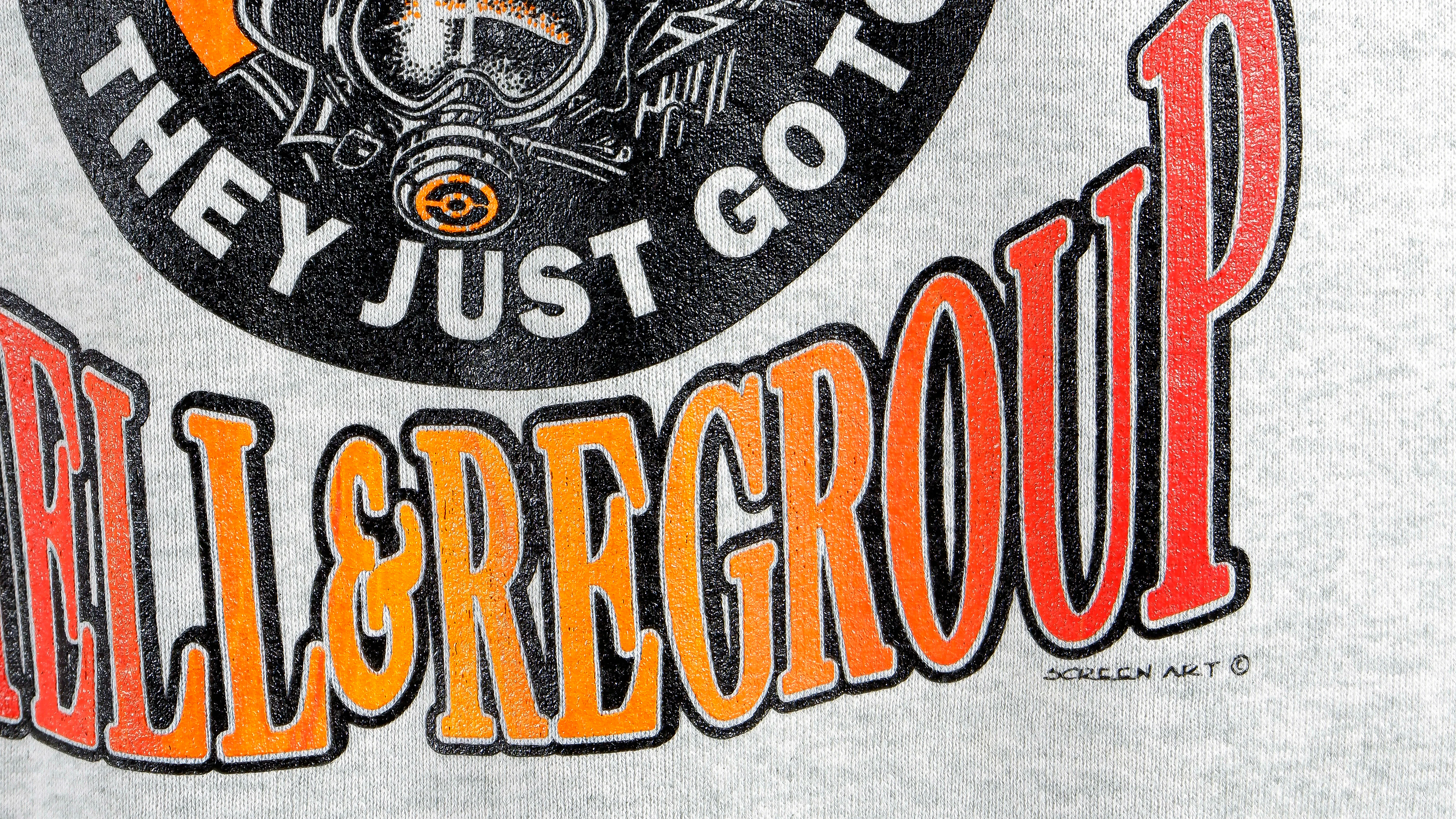 Vintage (Screen Art) - Fire Fighters Never Die, They Just Go to Hell & Regroup Deadstock Crew Neck Sweatshirt 1990s Large - Image 3