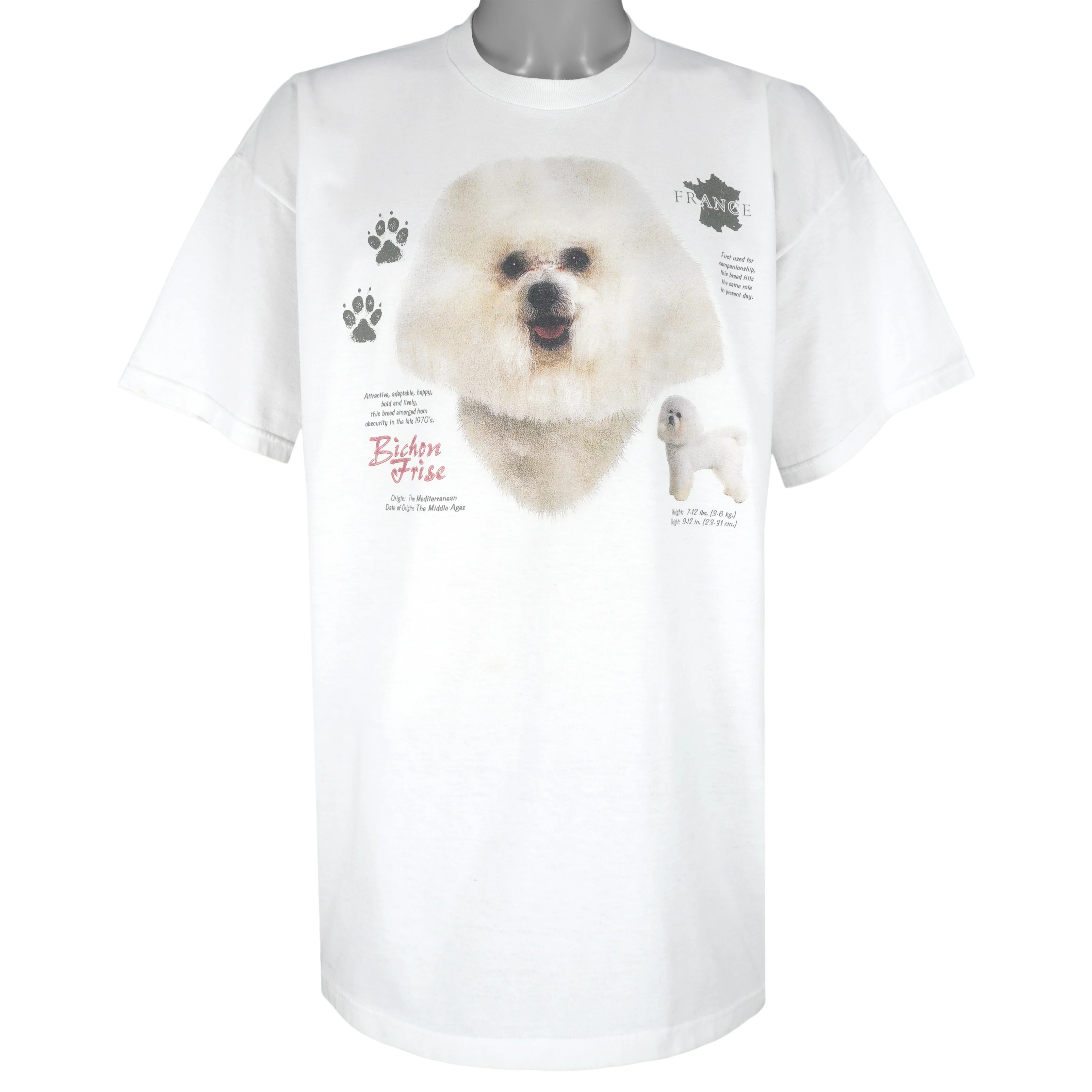 Vintage (Fruit Of The Loom) - Inchon Frise Dog T-Shirt 1990s XX-Large