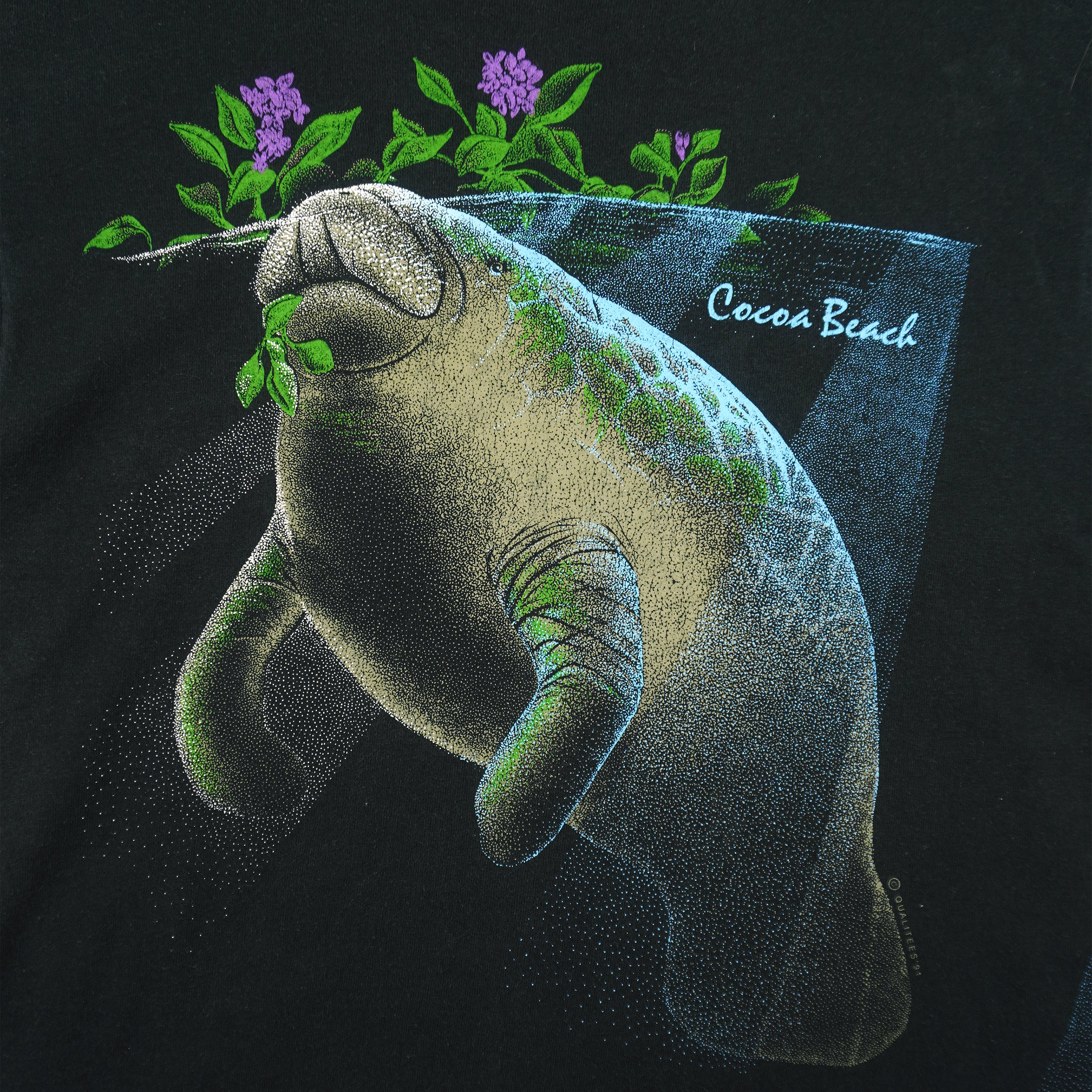 Vintage (Fruit Of The Loom) - Manatee Cocoa Beach T-Shirt 1991 Large - Image 4