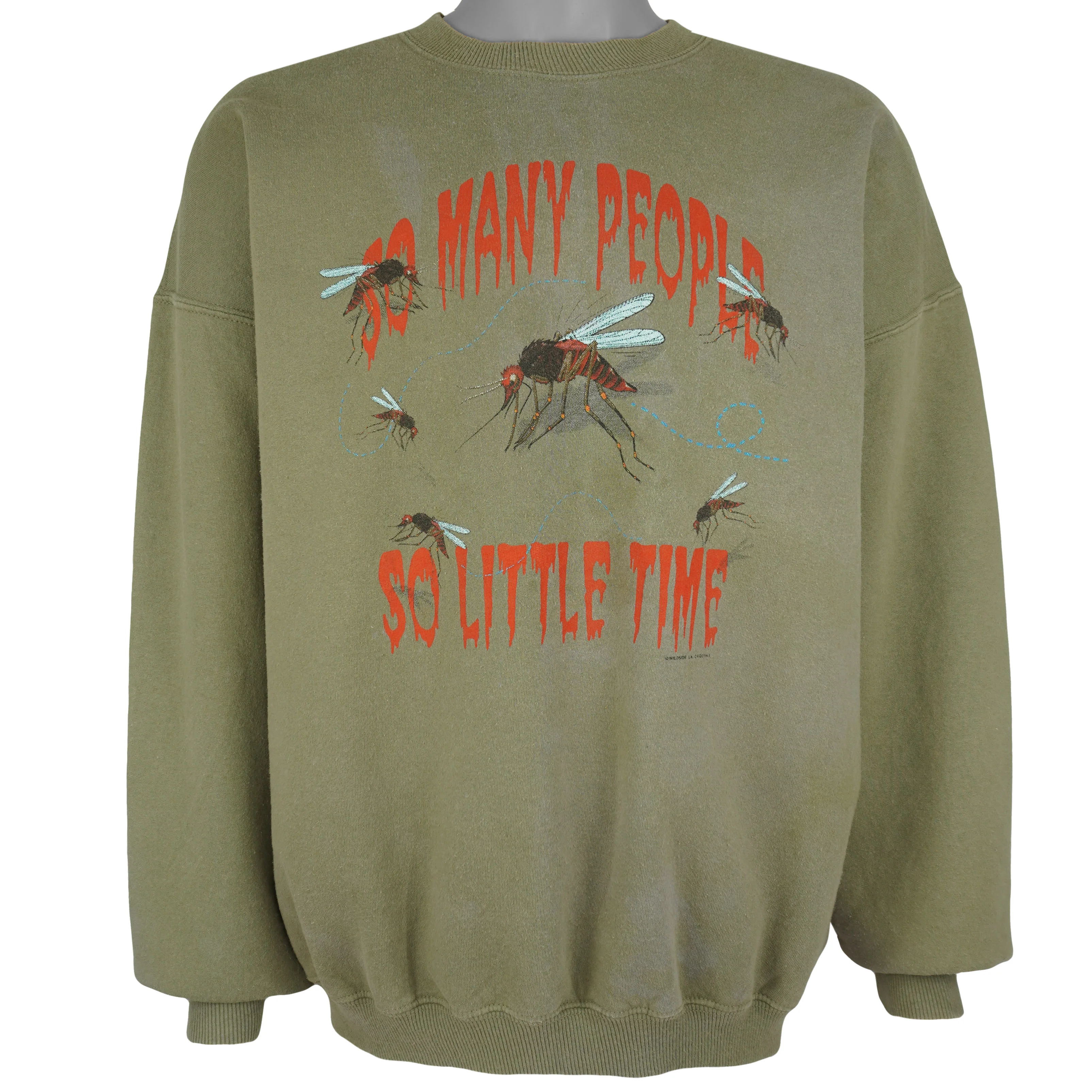 Vintage (Gildan) - Mosquito So Many People So Little Time Crew Neck Sweatshirt 1990s X-Large