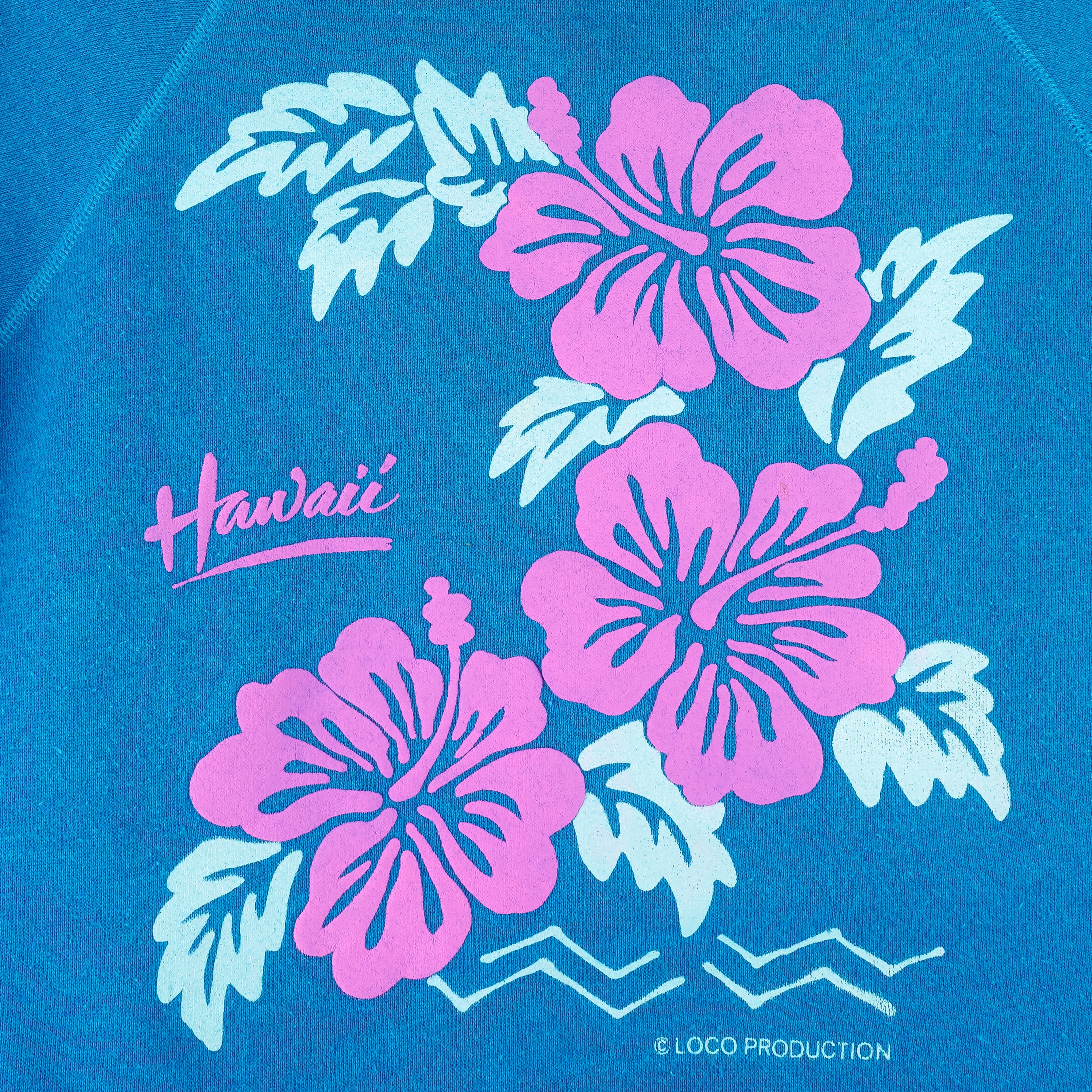 Vintage (Hanes) - Hibiscus Flower Hawaii Crew Neck Sweatshirt 1990s Large - Image 3