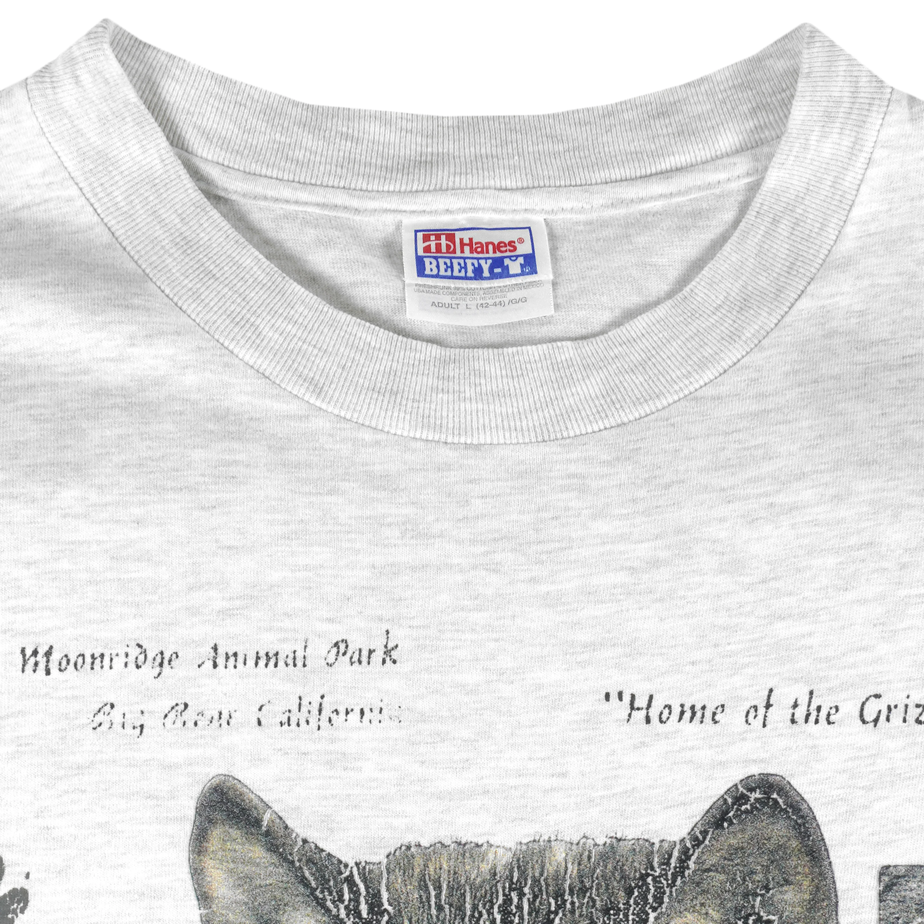 Vintage (Hanes) - Moonridge Animal Park Wolf Single Stitch T-Shirt 1990s Large - Image 4