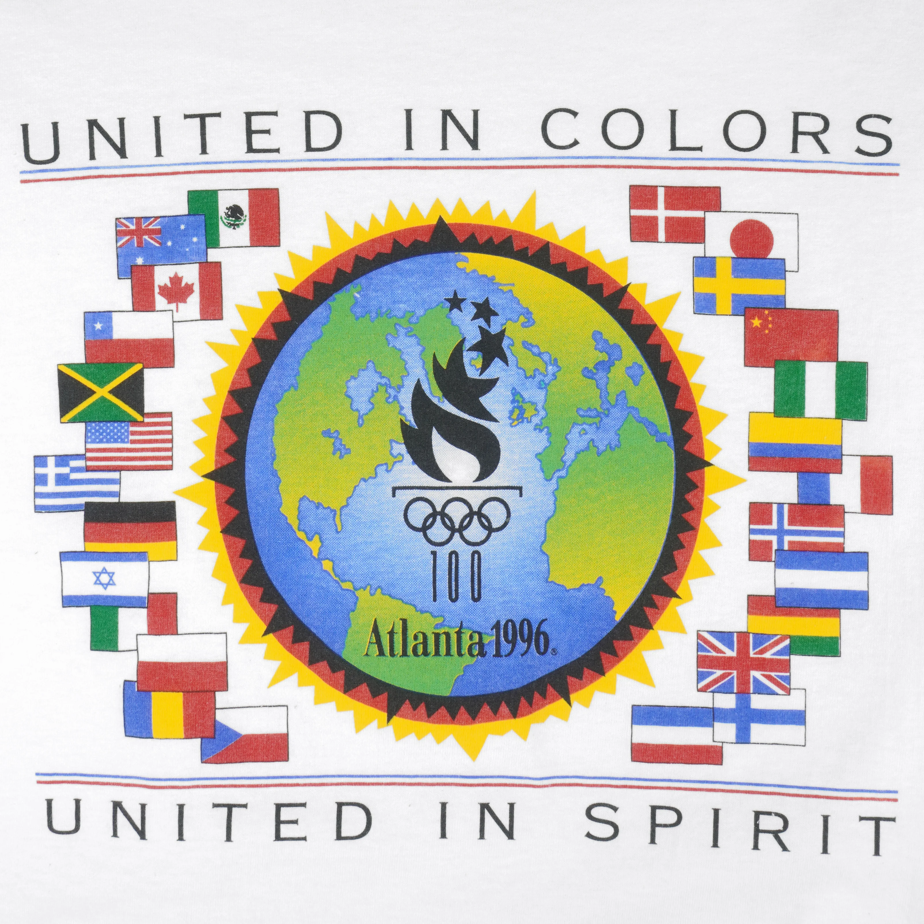 Vintage (Hanes) - United in Colours Atlanta Olympics Games T-Shirt 1996 Large - Image 3
