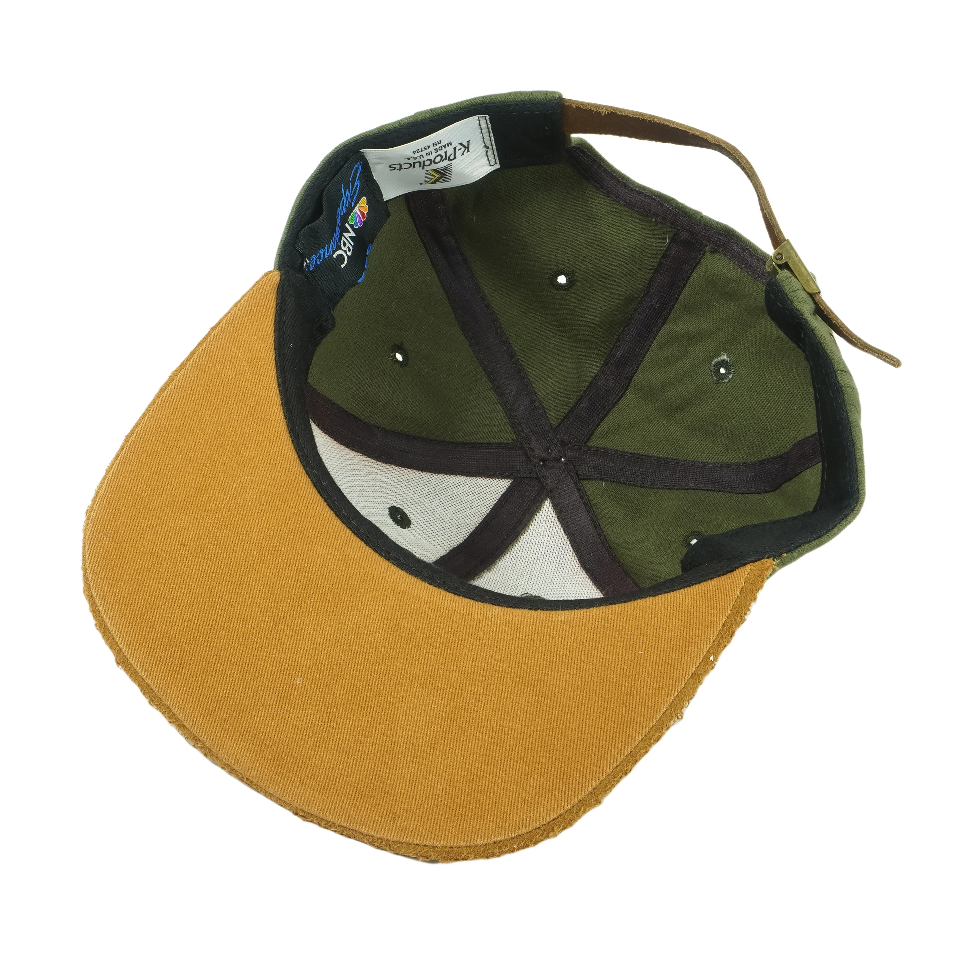 Vintage (K-Products) - NBC New York Leather & Suede Strapback Hat 1990s OSFA - Image 4