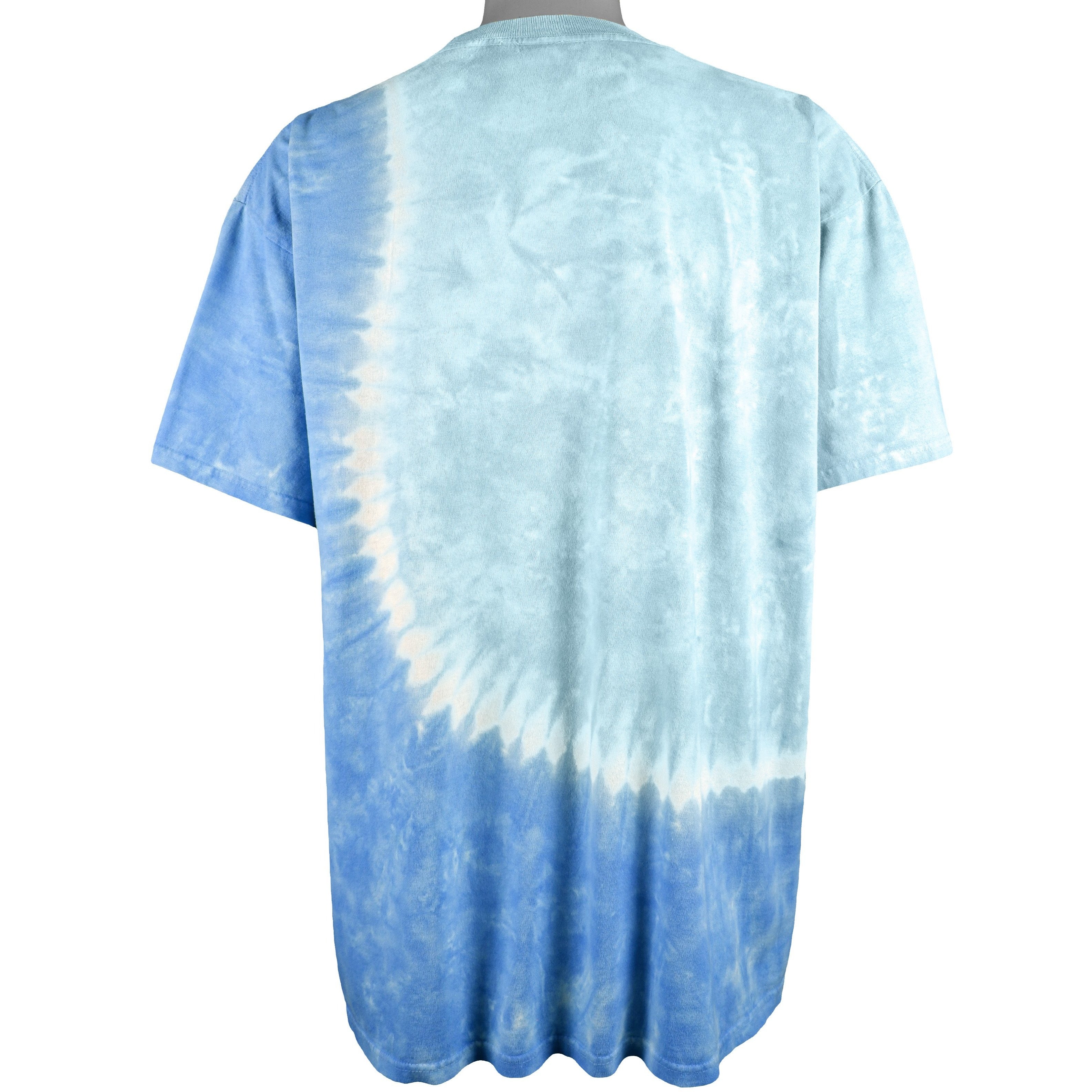 Vintage (Liquid Blue) - Blue Tie Dye Sea World T-Shirt 1990s X-Large - Image 2