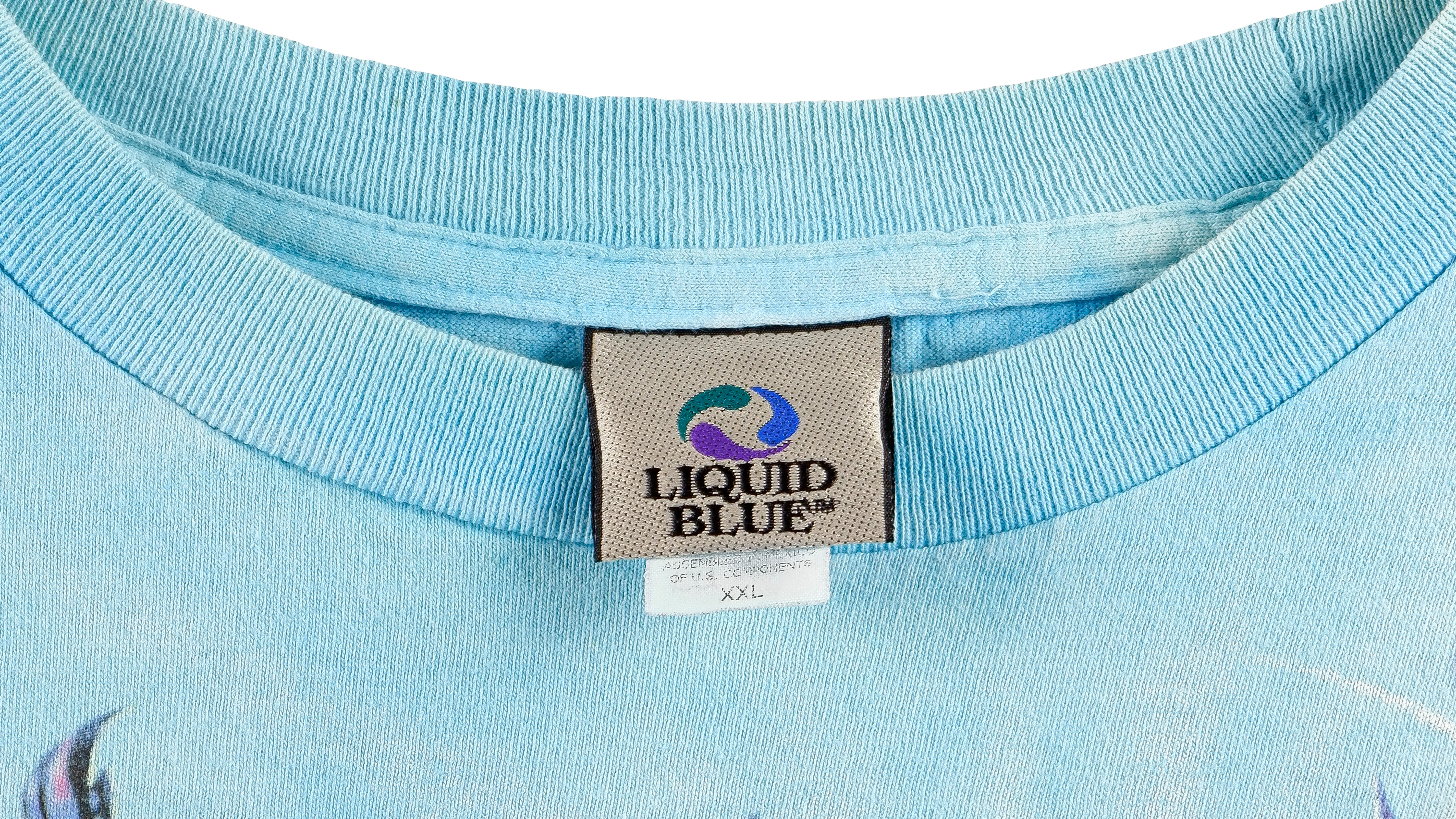 Vintage (Liquid Blue) - Blue Tie Dye Sea World T-Shirt 1990s X-Large - Image 3
