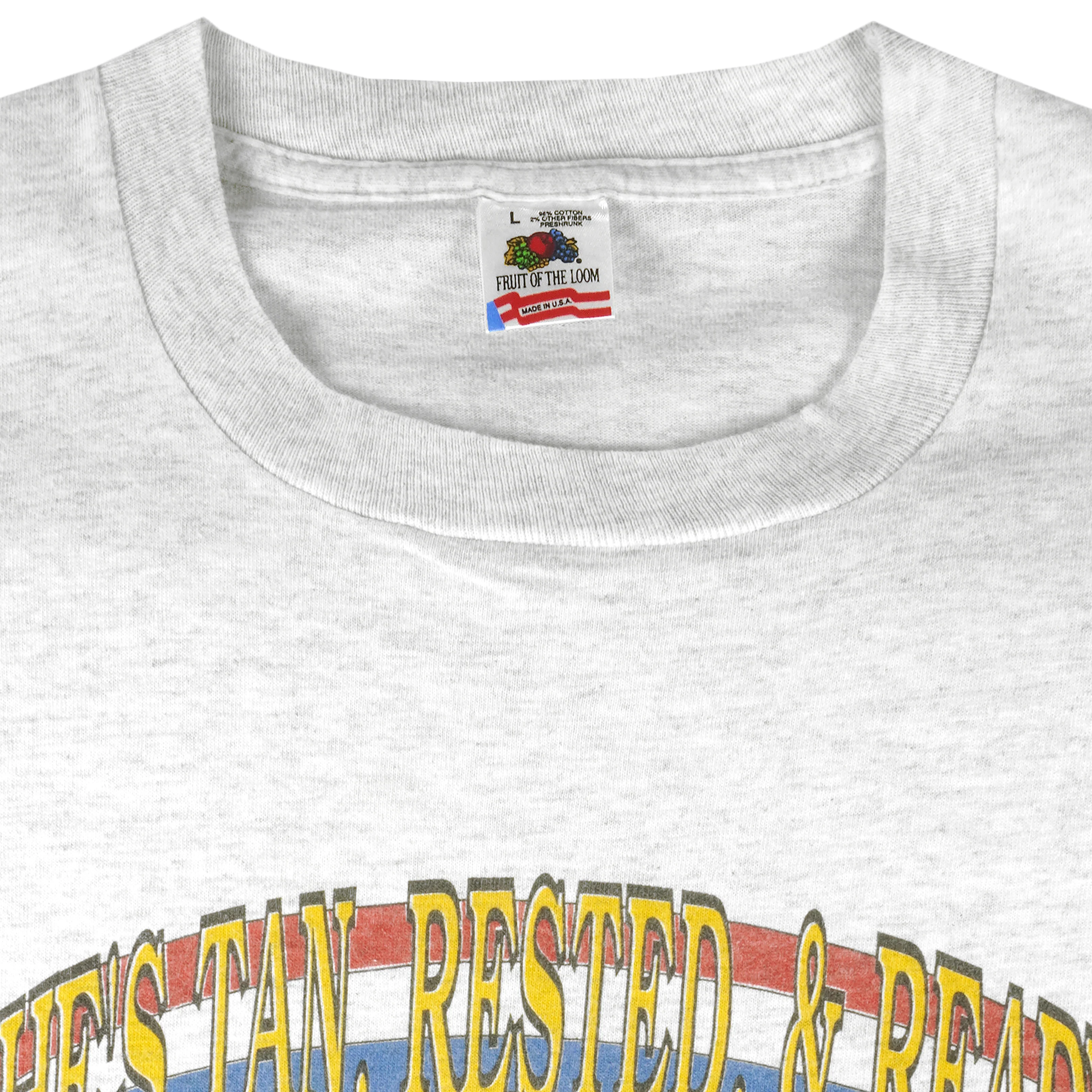 Vintage - President Richard Nixon in 92 He's Tan Rested & Ready T-Shirt 1992 Large - Image 4