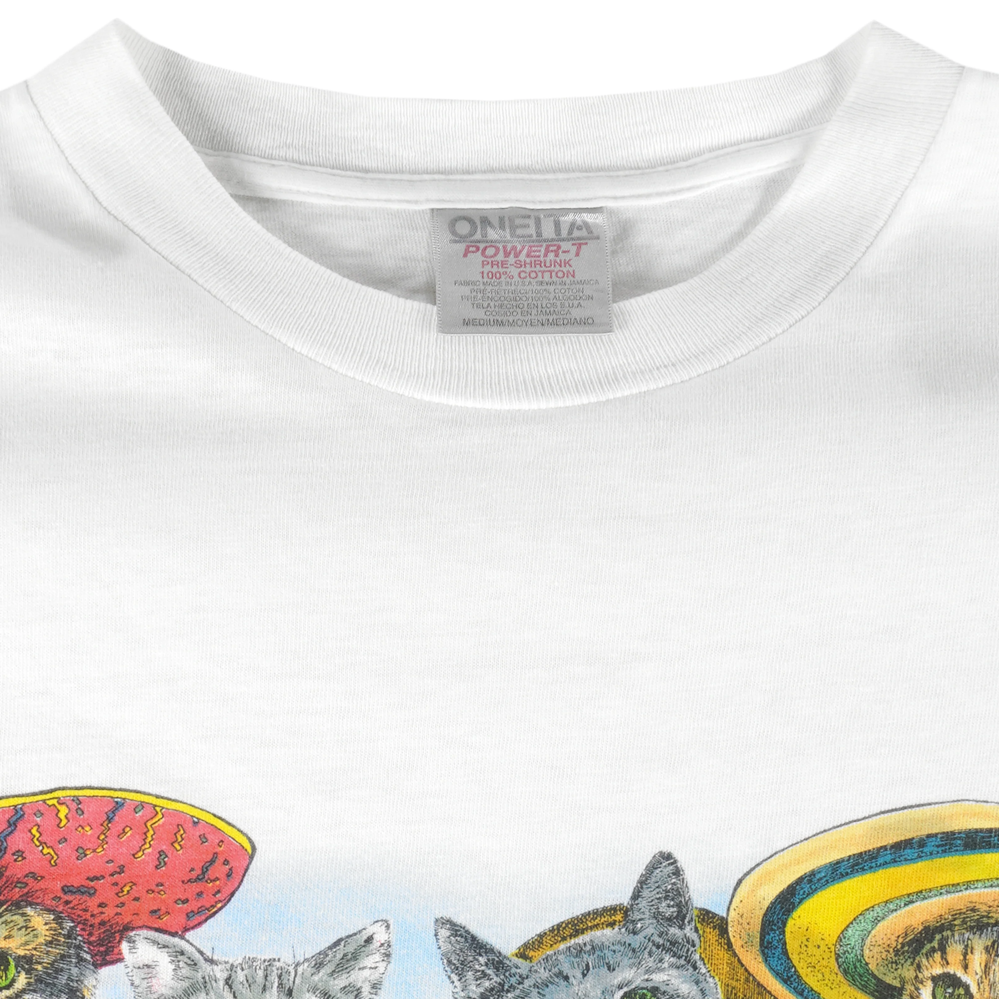 Vintage (Prints of Tails) - Cats Band Mexico Single Stitch T-Shirt 1990s Medium - Image 4