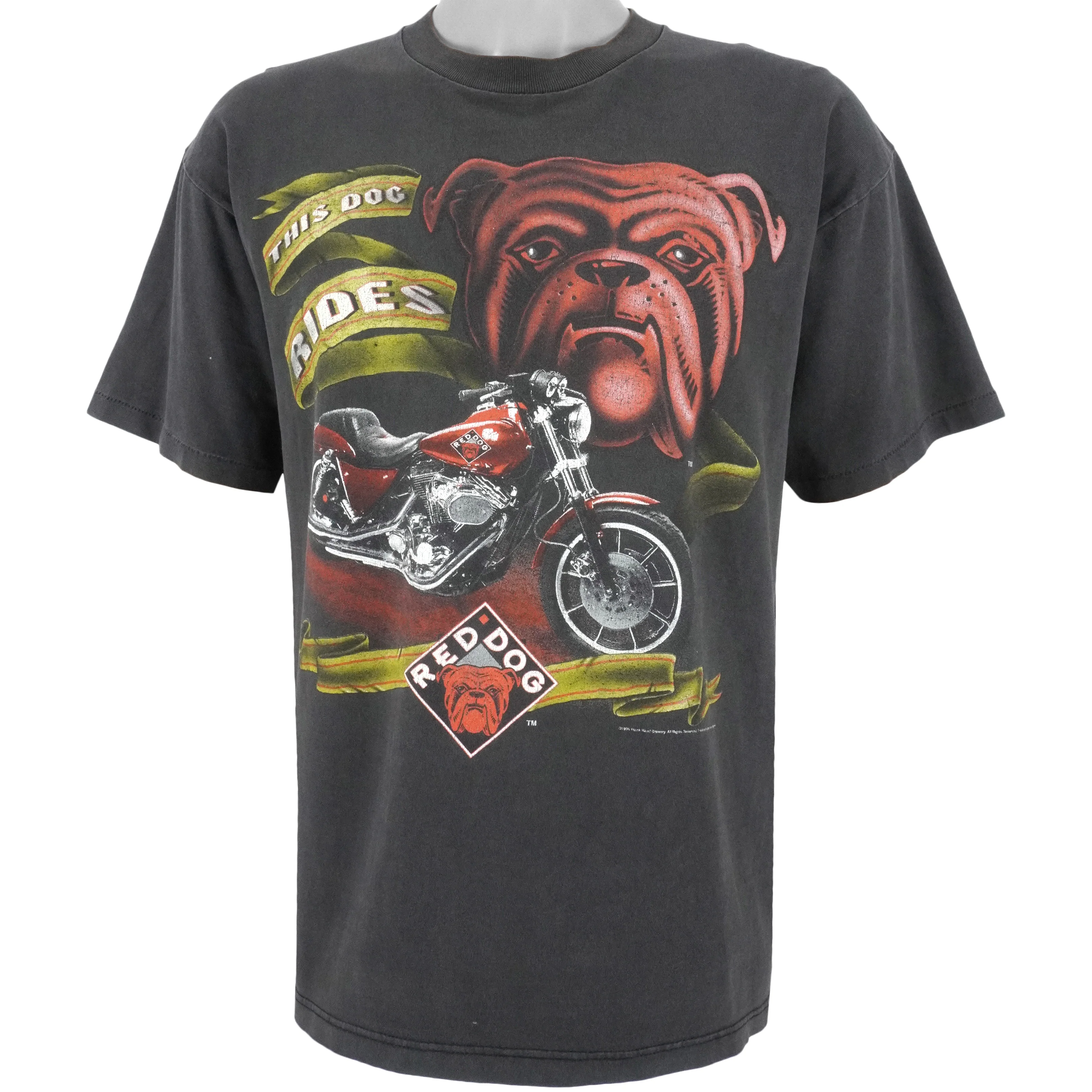 Vintage - Red Dog This Dog Rides T-Shirt 1994 Large