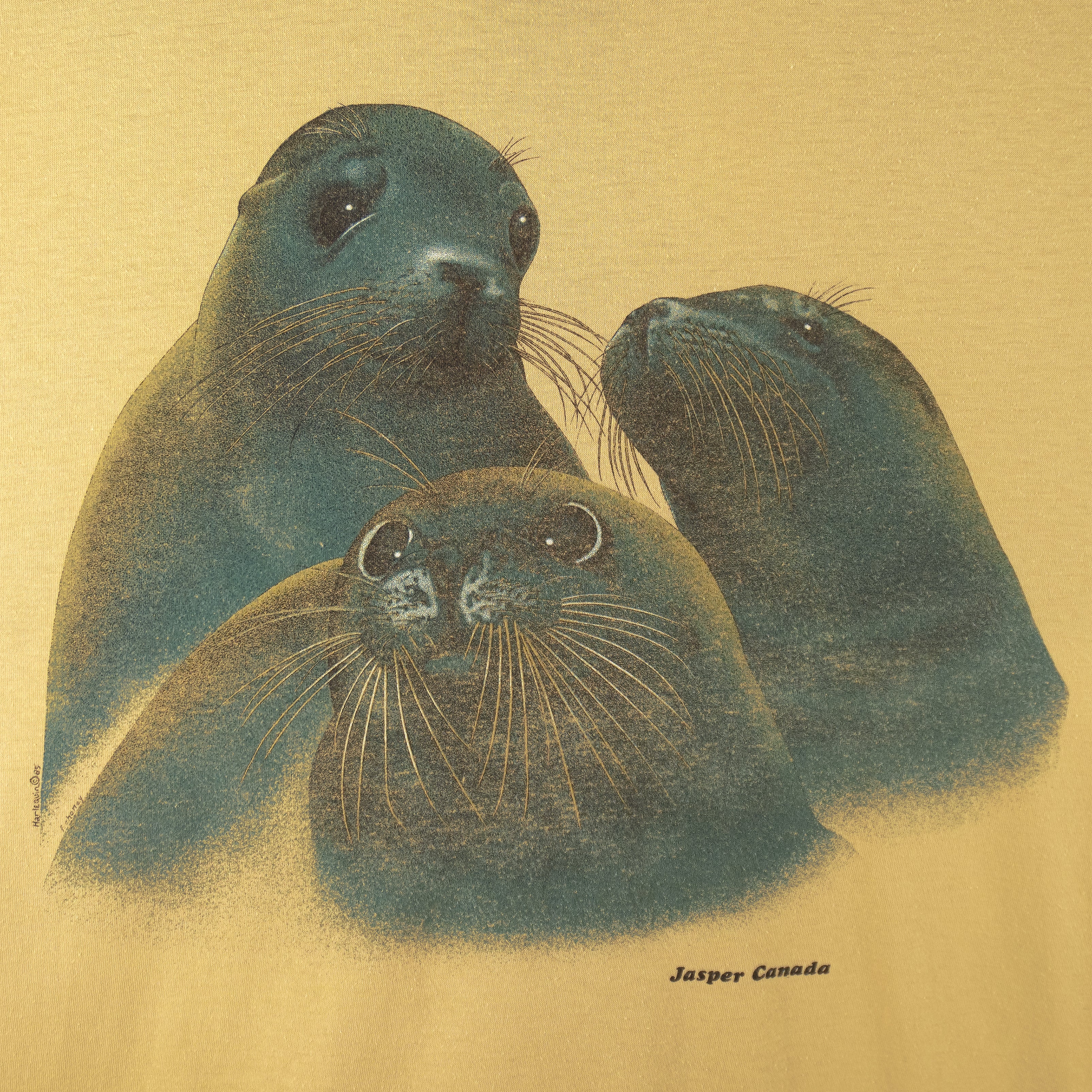 Vintage (Ricco) - Jasper Canada Three Seals Animal Print T-Shirt 1985 X-Large - Image 3