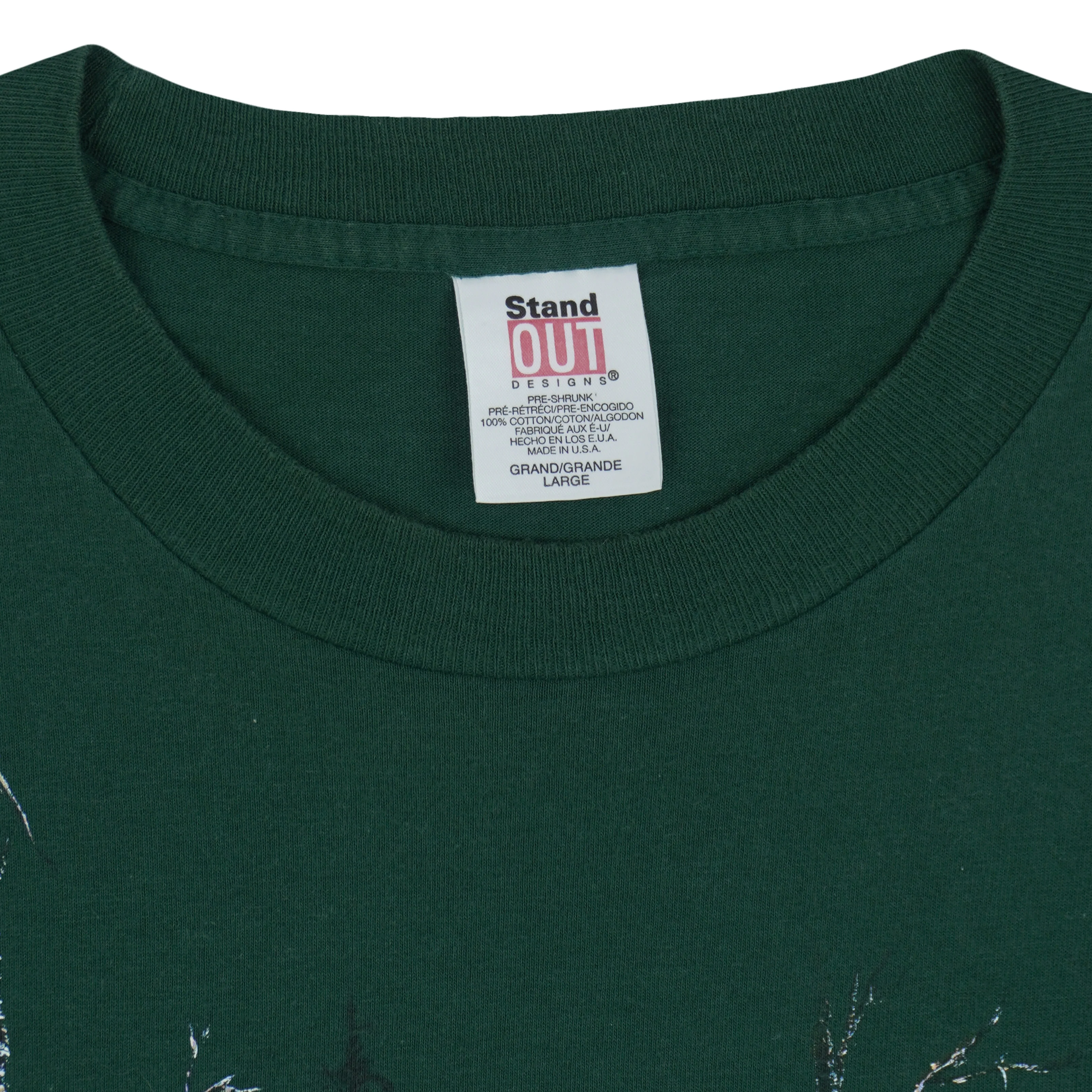 Vintage (Stand Out) - Wolf Animal Print T-Shirt 1995 Large - Image 5