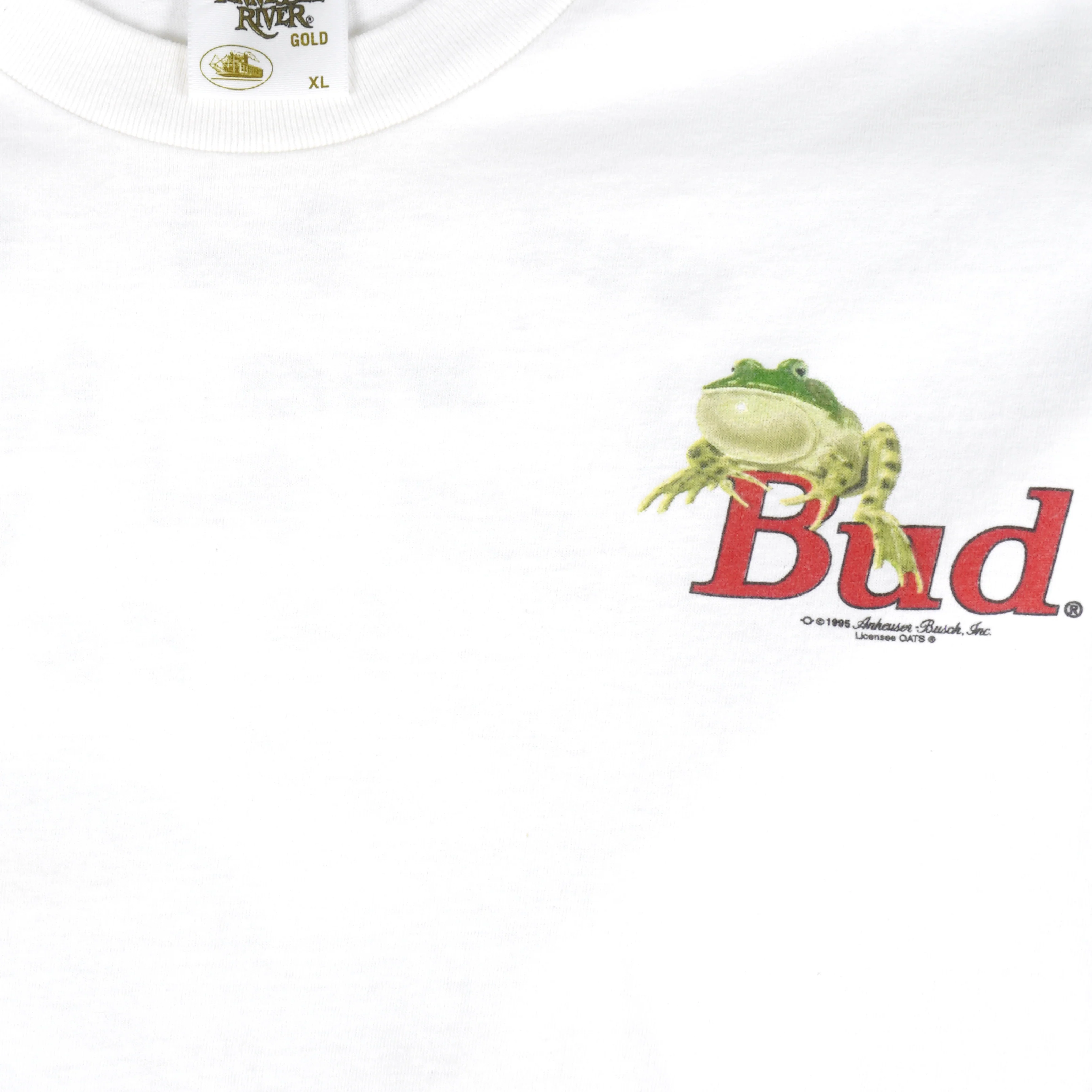 Budweiser (Tennessee River) - Frogs Single Stitch T-Shirt 1995 X-Large - Image 3