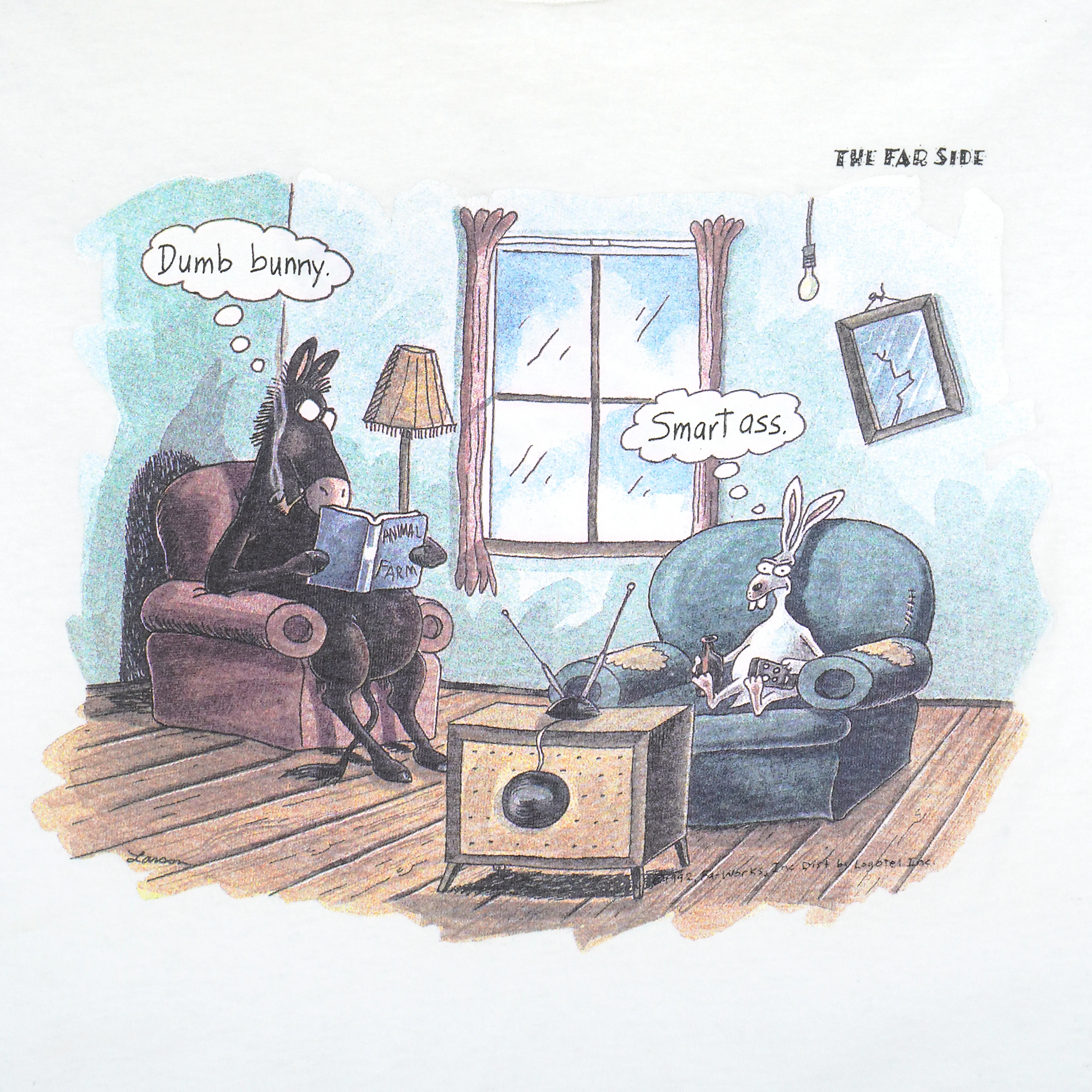 Vintage (The Far Side) - Dumb Bunny, Smart Ass Deadstock T-Shirt 1992 X-Large - Image 4