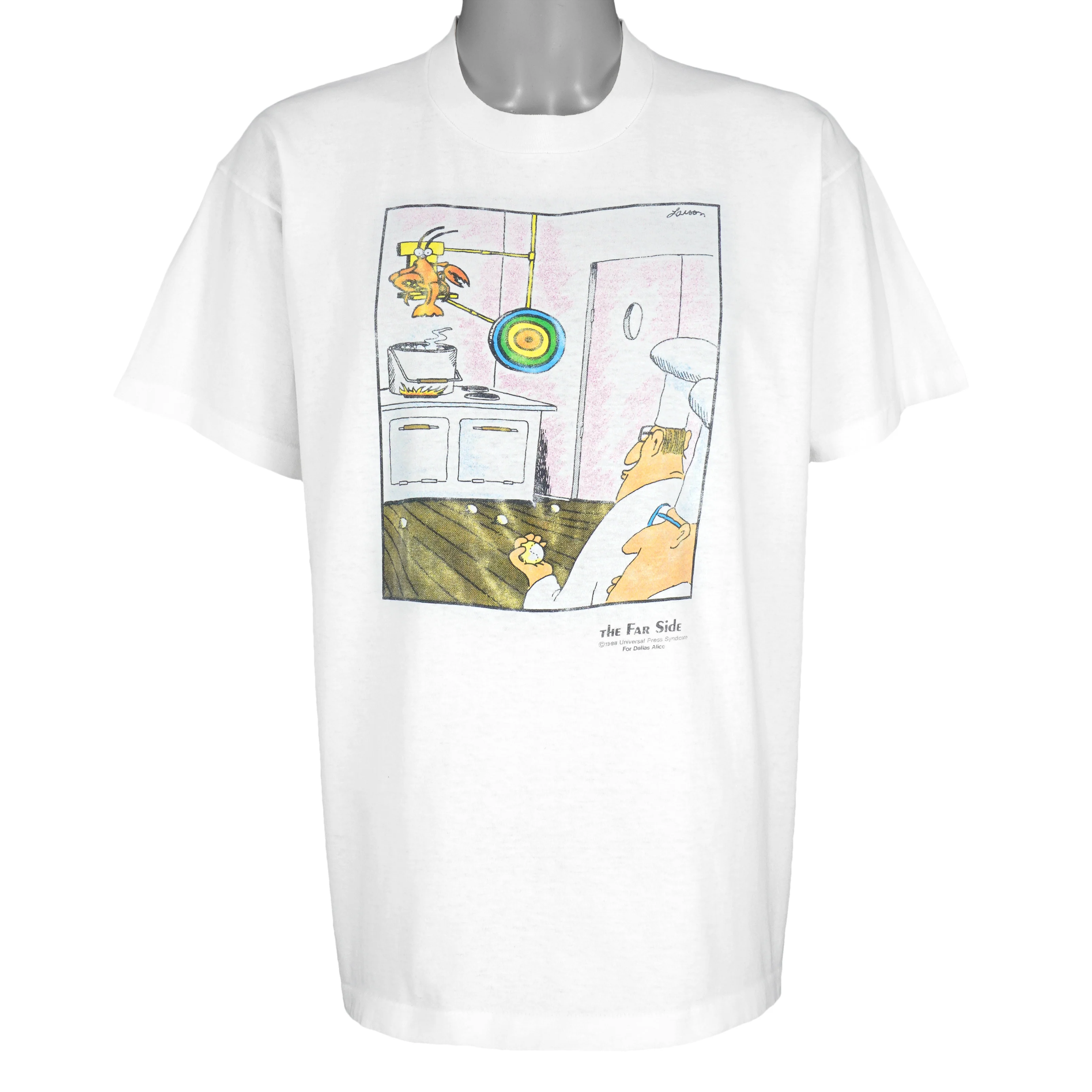 Vintage (The Far Side) - How To Cook Prawn T-Shirt 1988 Large
