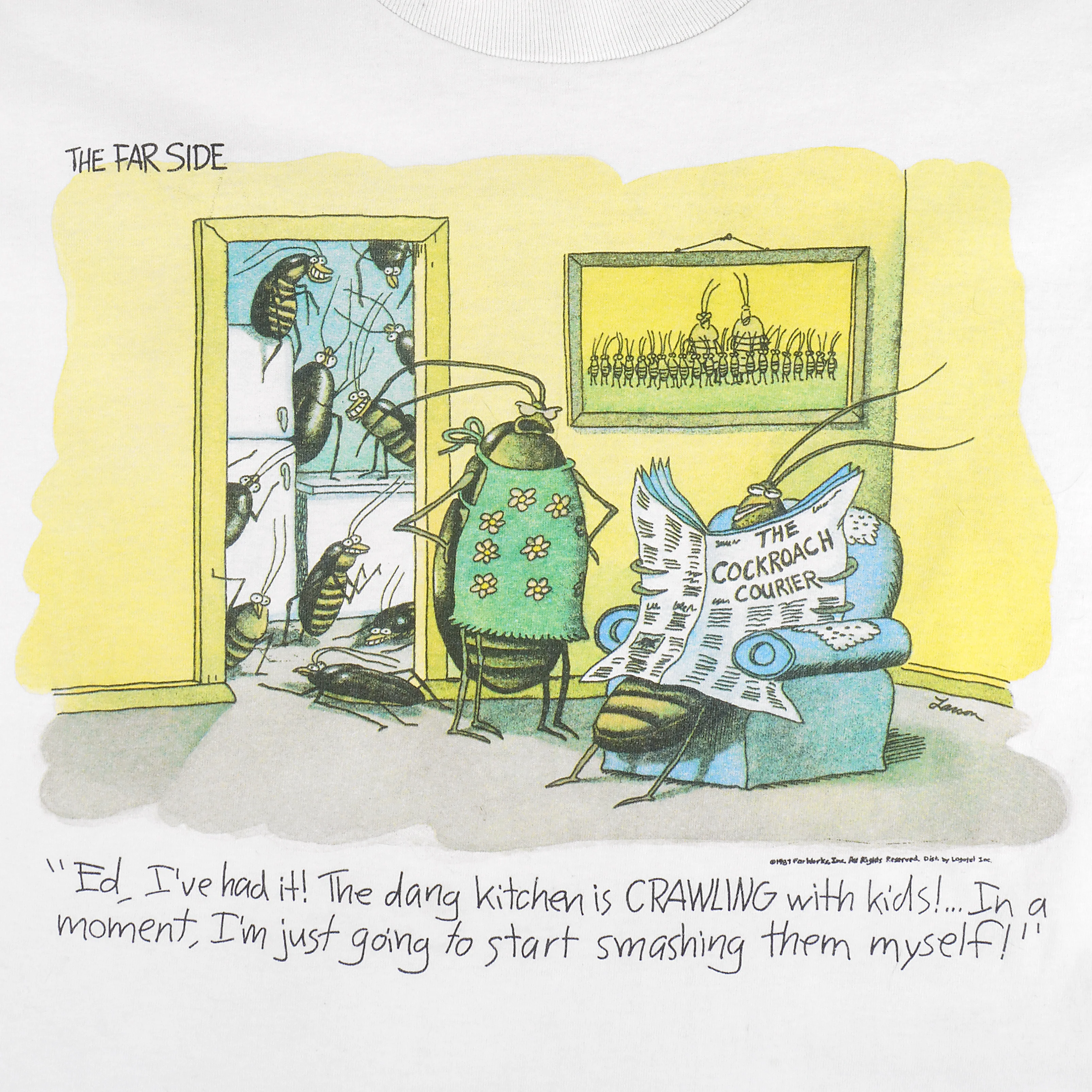 Vintage (The Far Side) - The Cockroach Family Deadstock T-Shirt 1981 Large - Image 4
