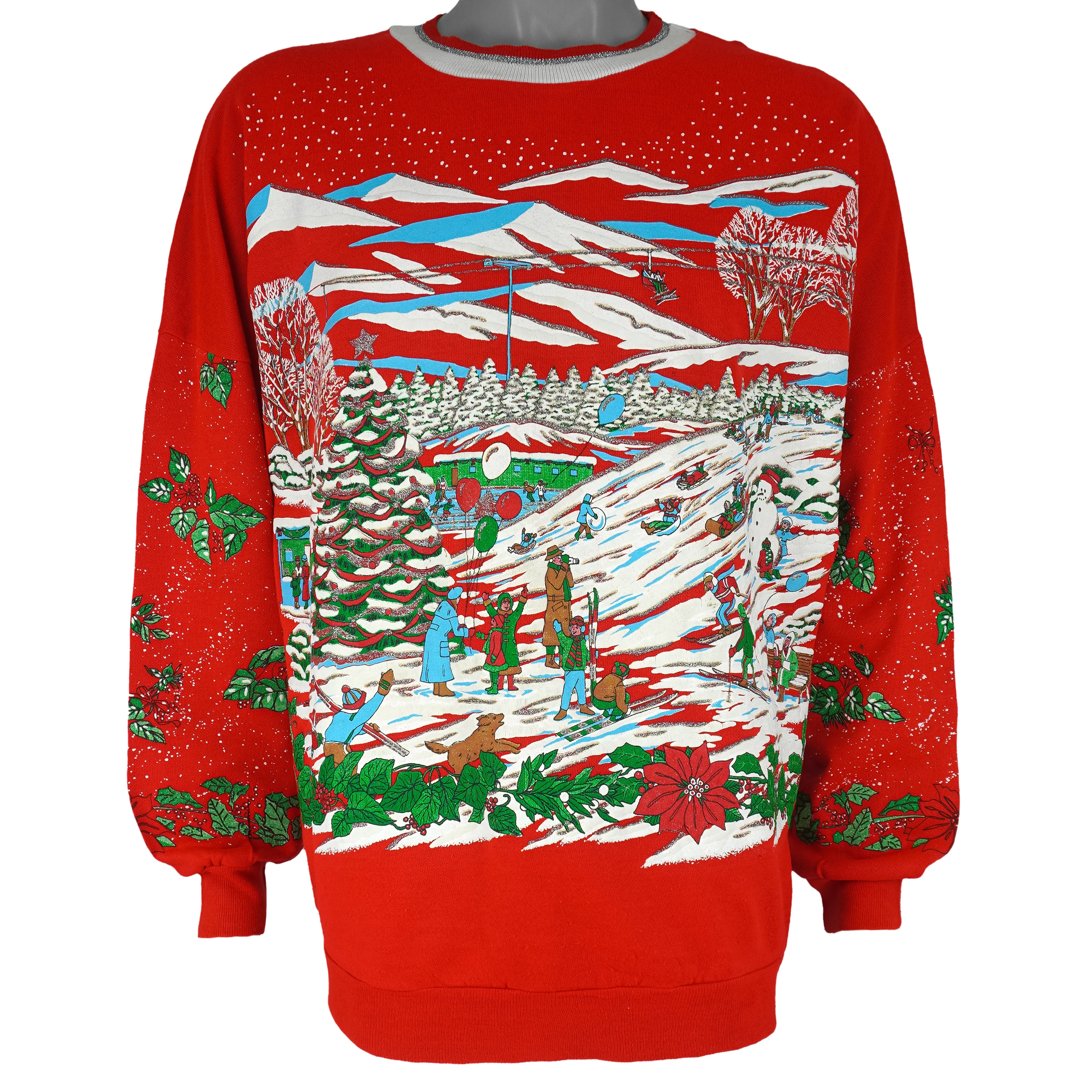 Vintage - Winter Wonderland Scenic Crew Neck Sweatshirt 1990s Large