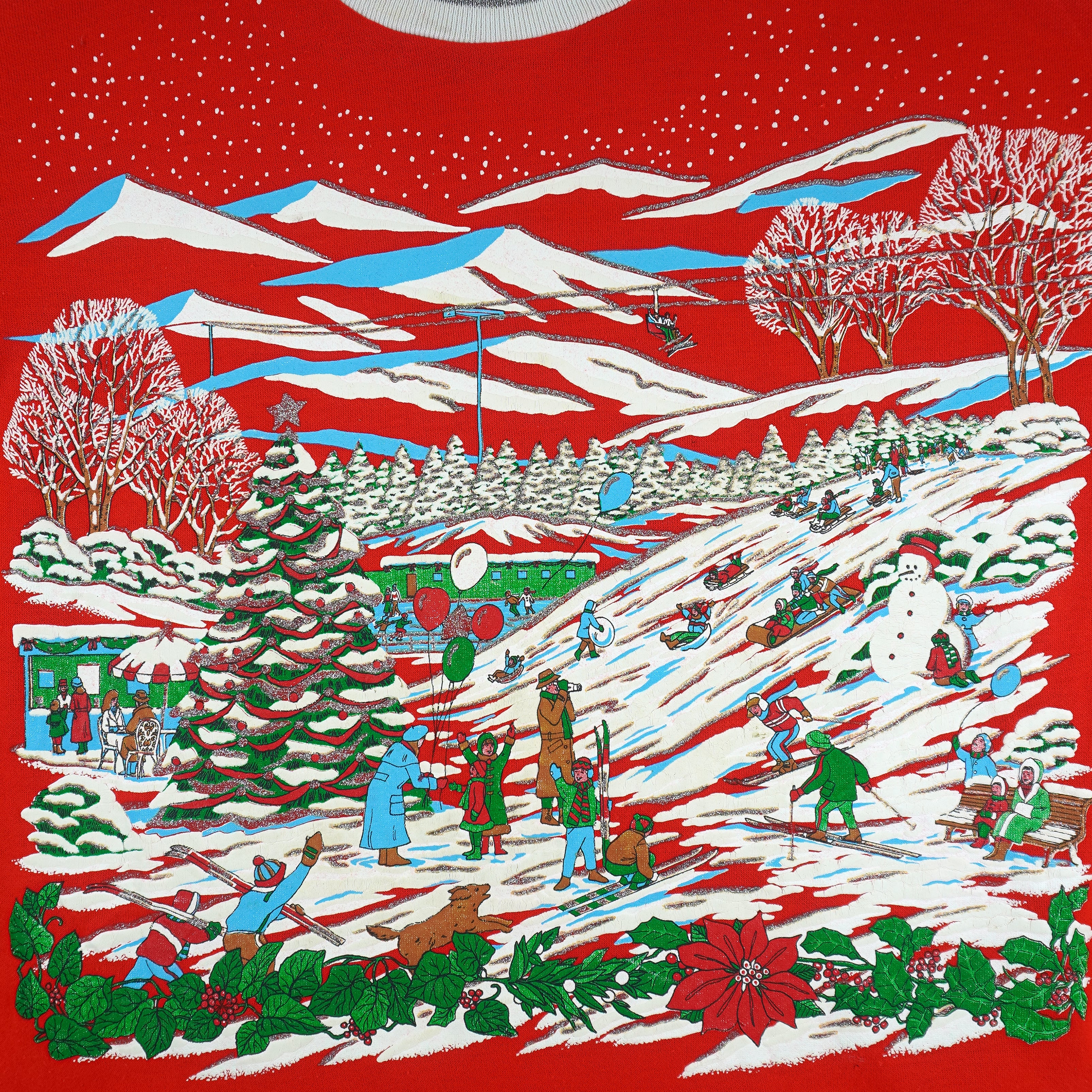 Vintage - Winter Wonderland Scenic Crew Neck Sweatshirt 1990s Large - Image 3